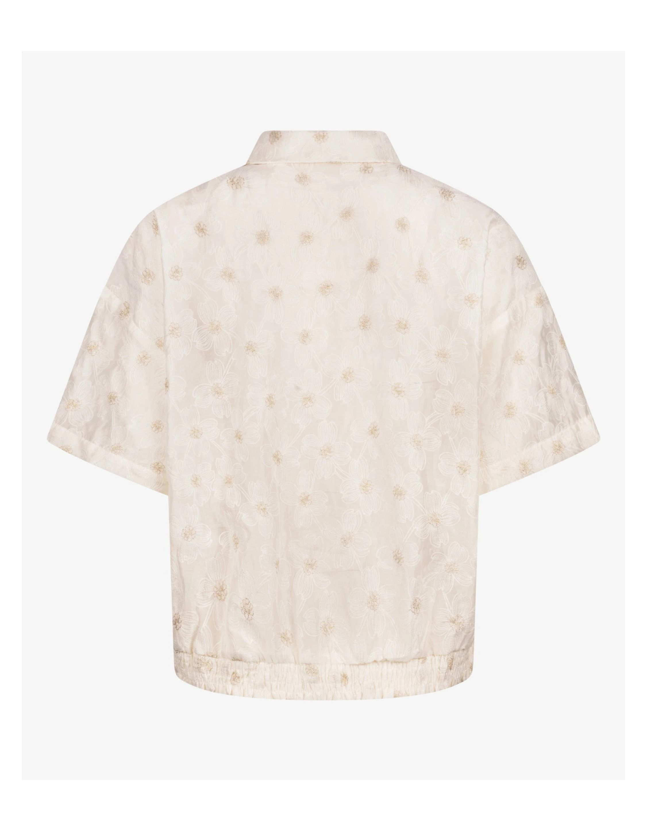 Nukus Britt Blouse Flower  Ecru Nks02199