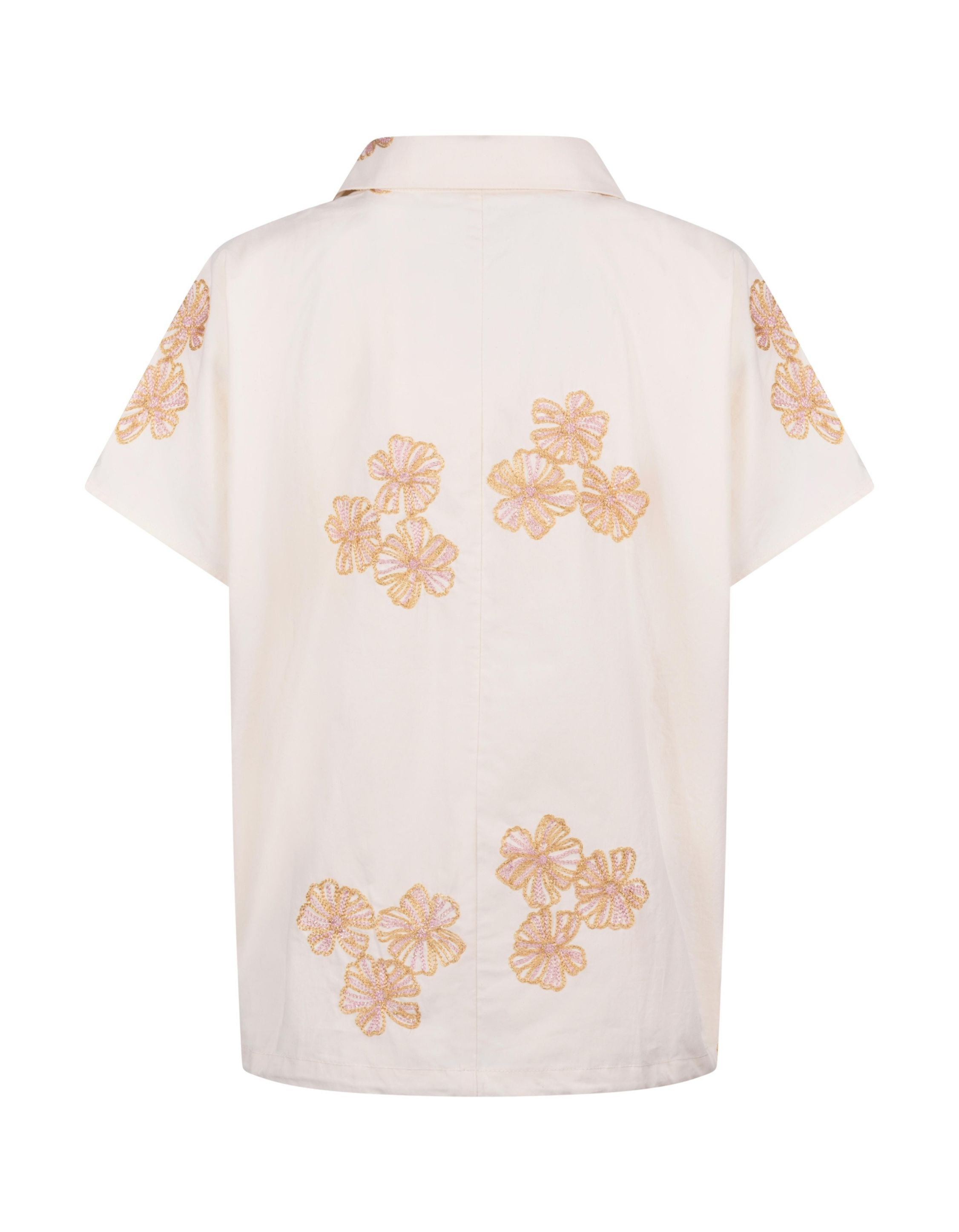 Nukus Daniek Top Embroidery Tops Ecru Nks01125