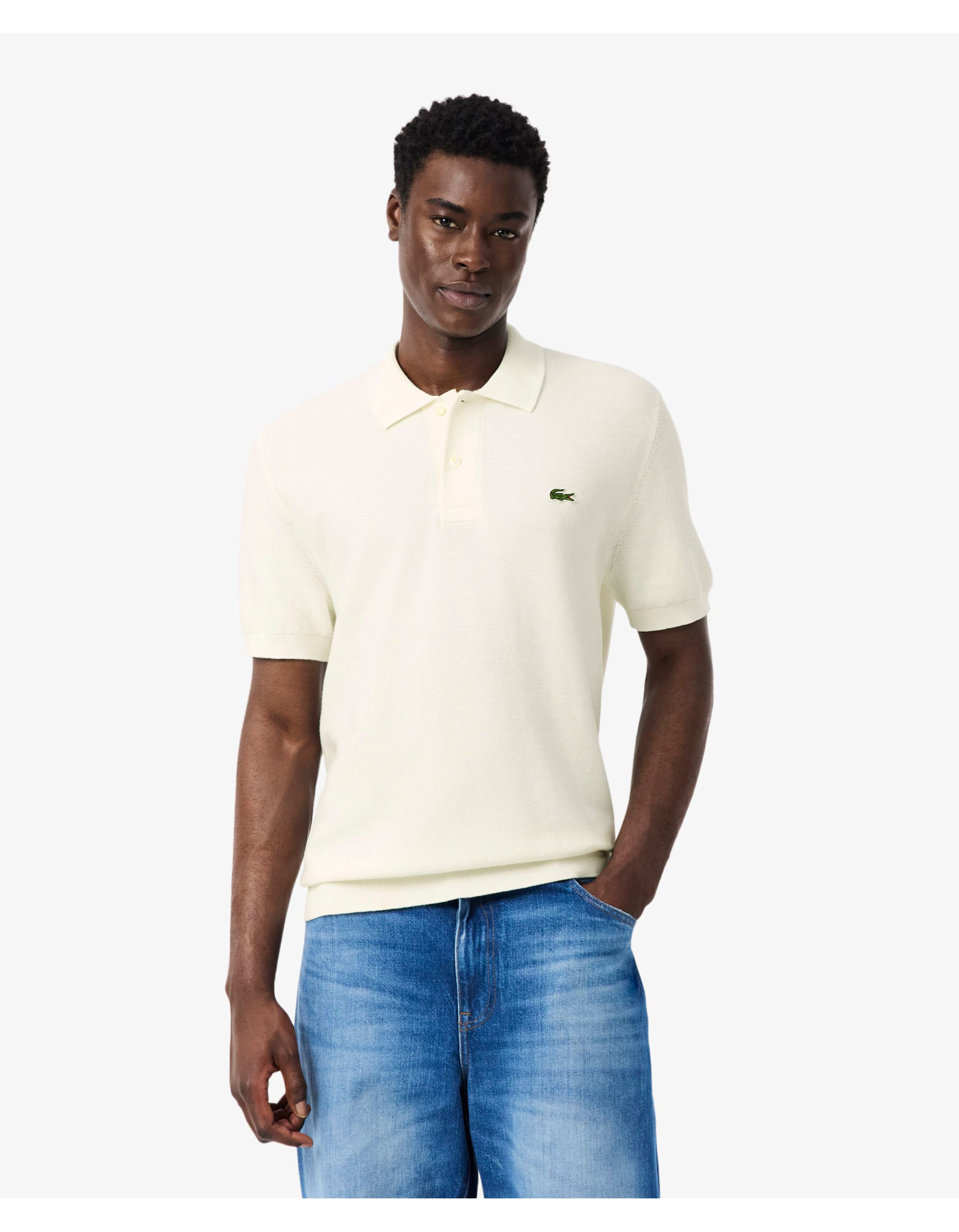 Lacoste 1ha1 Man's Sweater Sweaters Ecru Ah1043-61