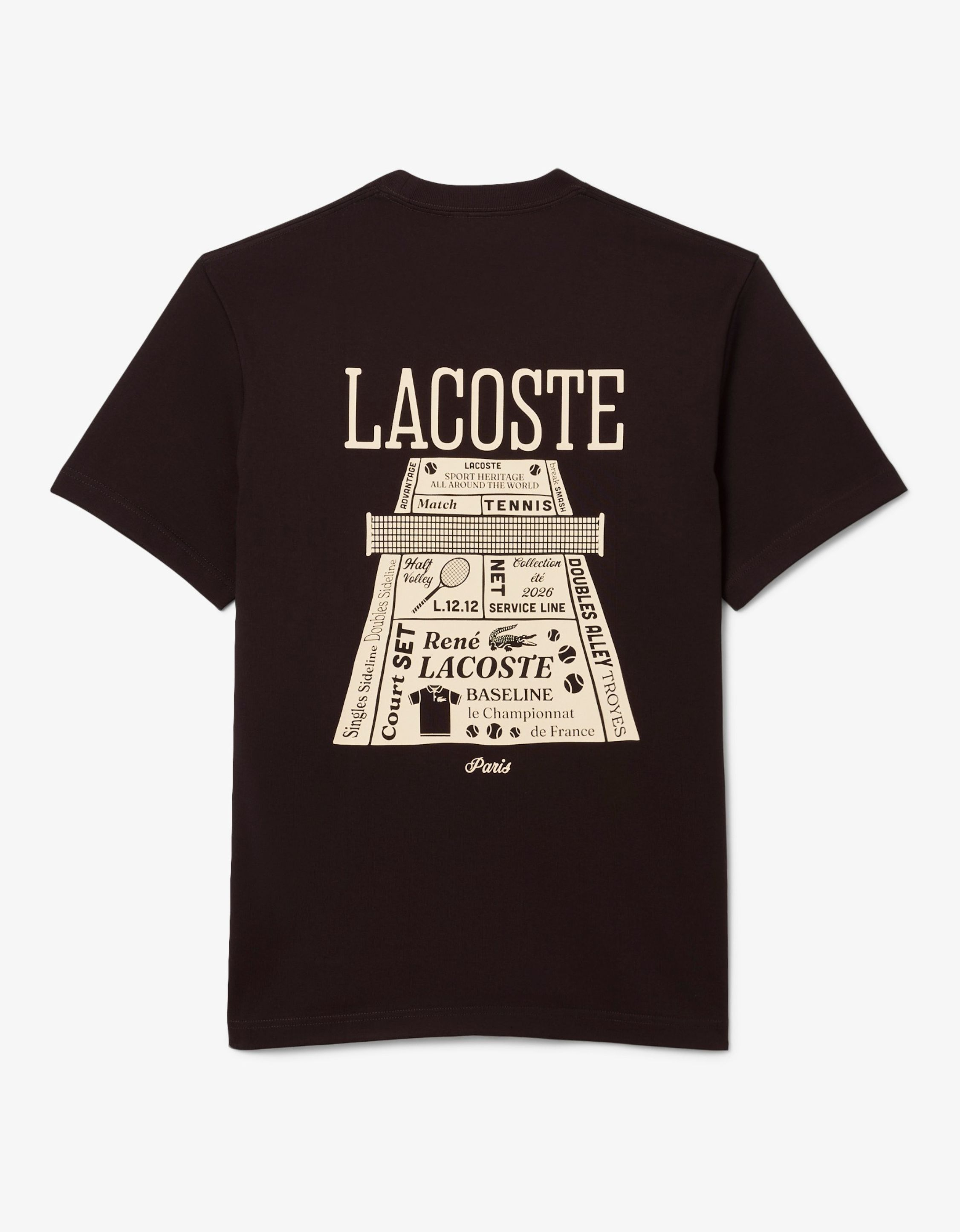 Lacoste 1ht1 Men's Tee-shirt T-shirts Donkerbruin Th0537-61