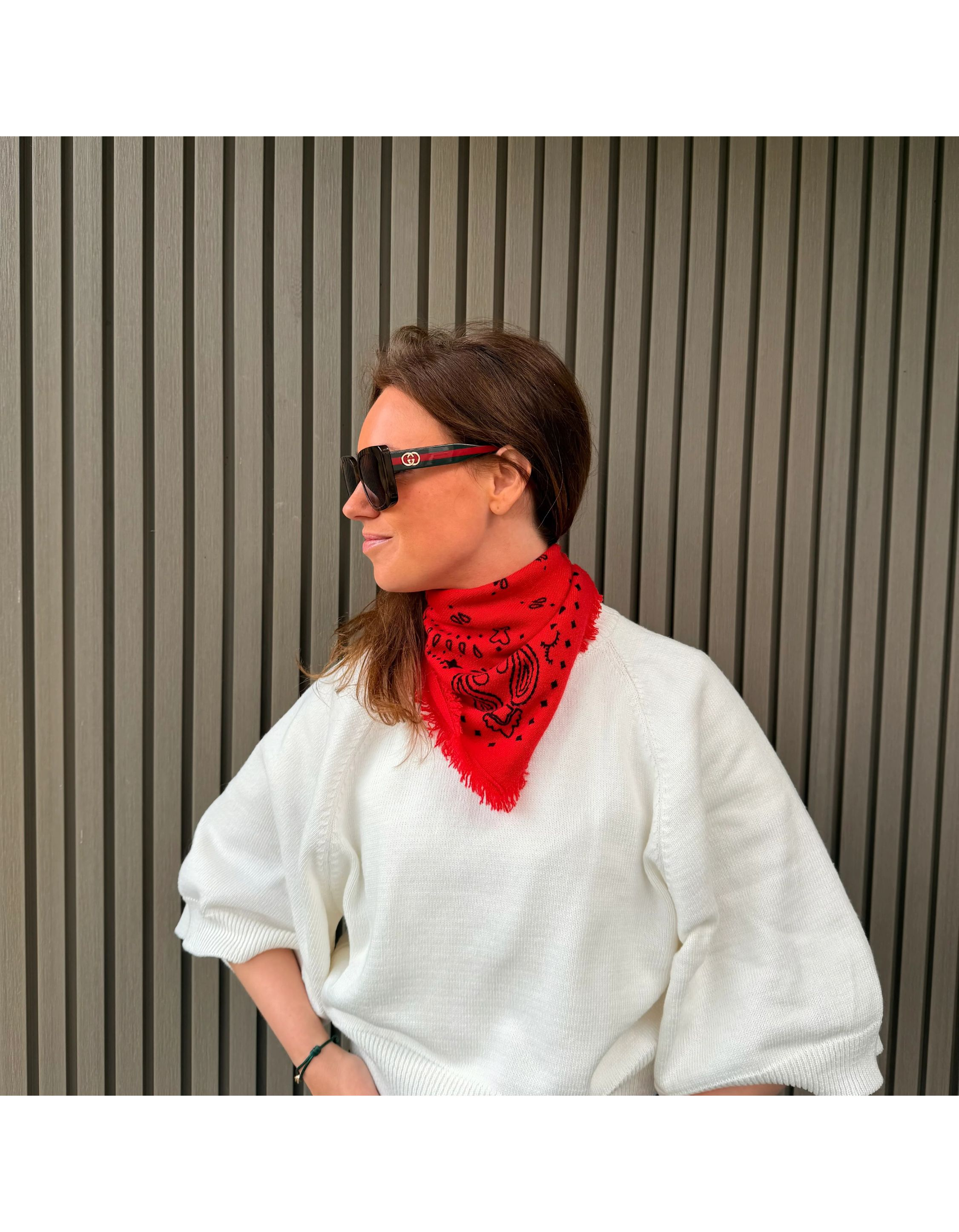 Studio Lavendel Aca15608 Sjaals Rood Cashmere Bandana