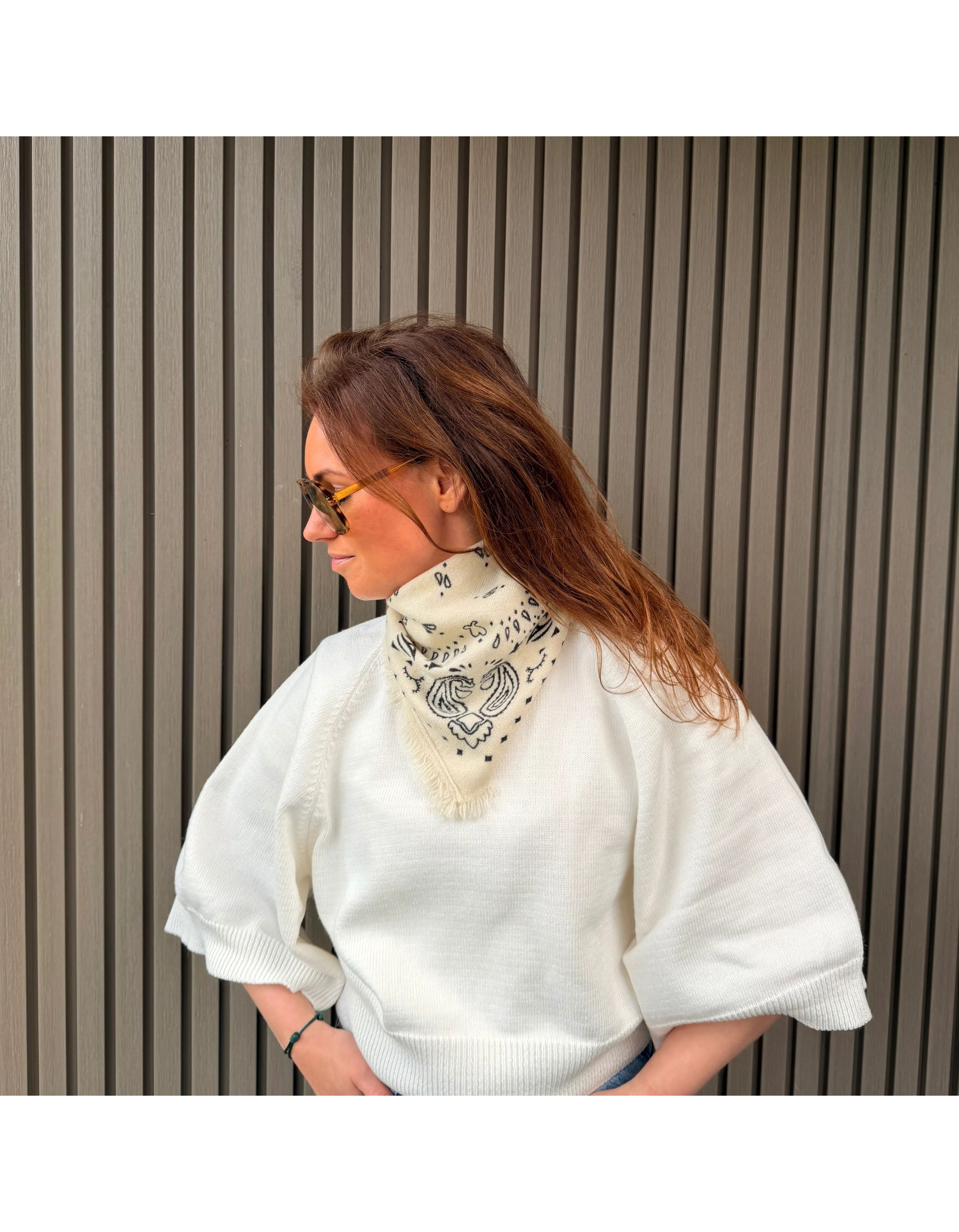 Studio Lavendel Aca15608 Sjaals Ecru Cashmere Bandana