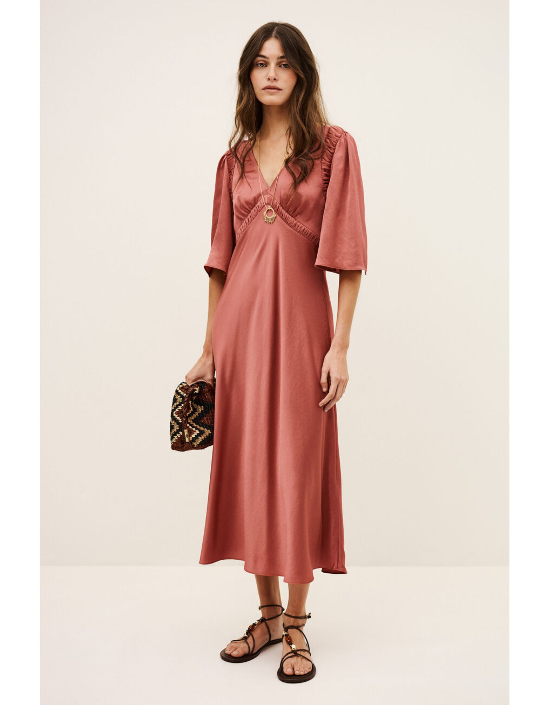 Ba&sh Charlotte Jurken Roze 1e26char