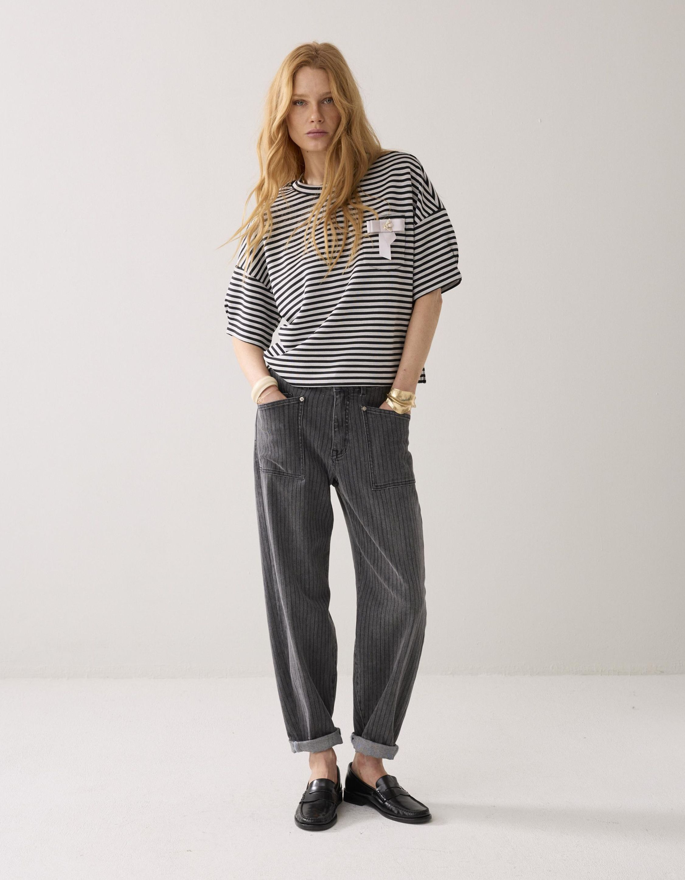 Summum Top Striped Scuba  Zwart 3s5290-30754