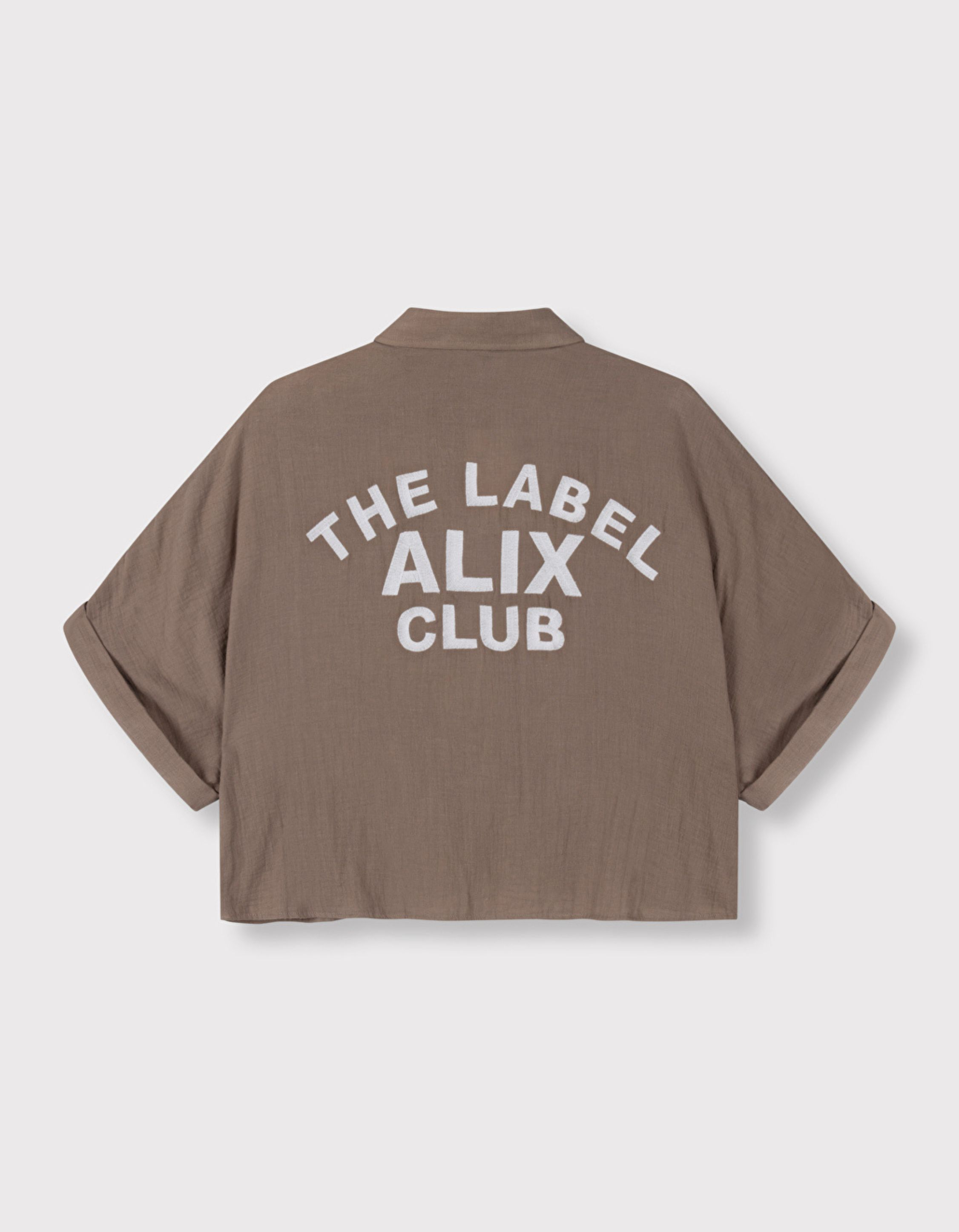 Alix The Label Ladies Woven Oversized Crinkle Blouse Blouses Taupe 2604943698