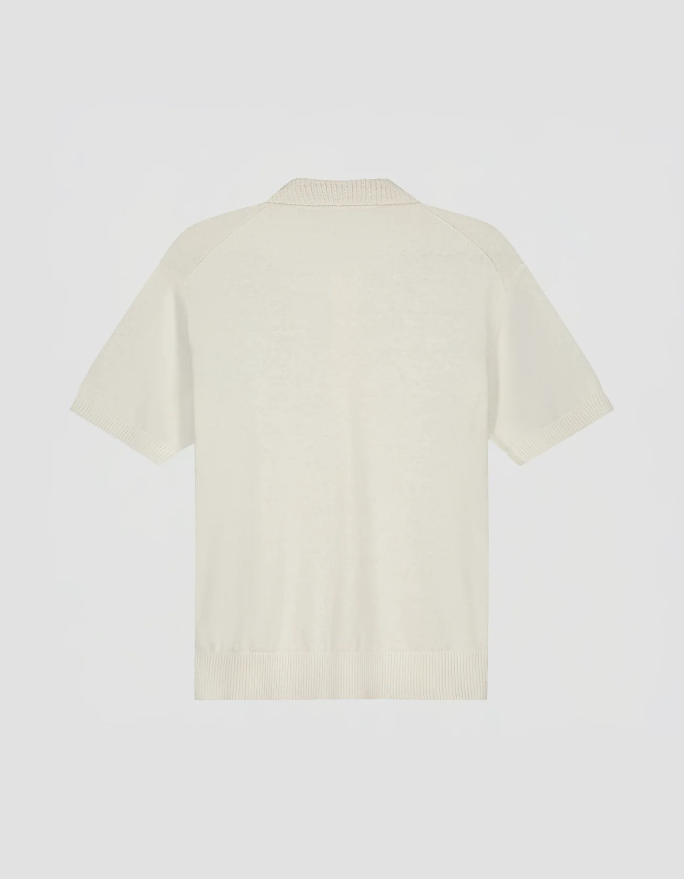 Olaf Linen Knitted Ss Polo Polos Off White M250702