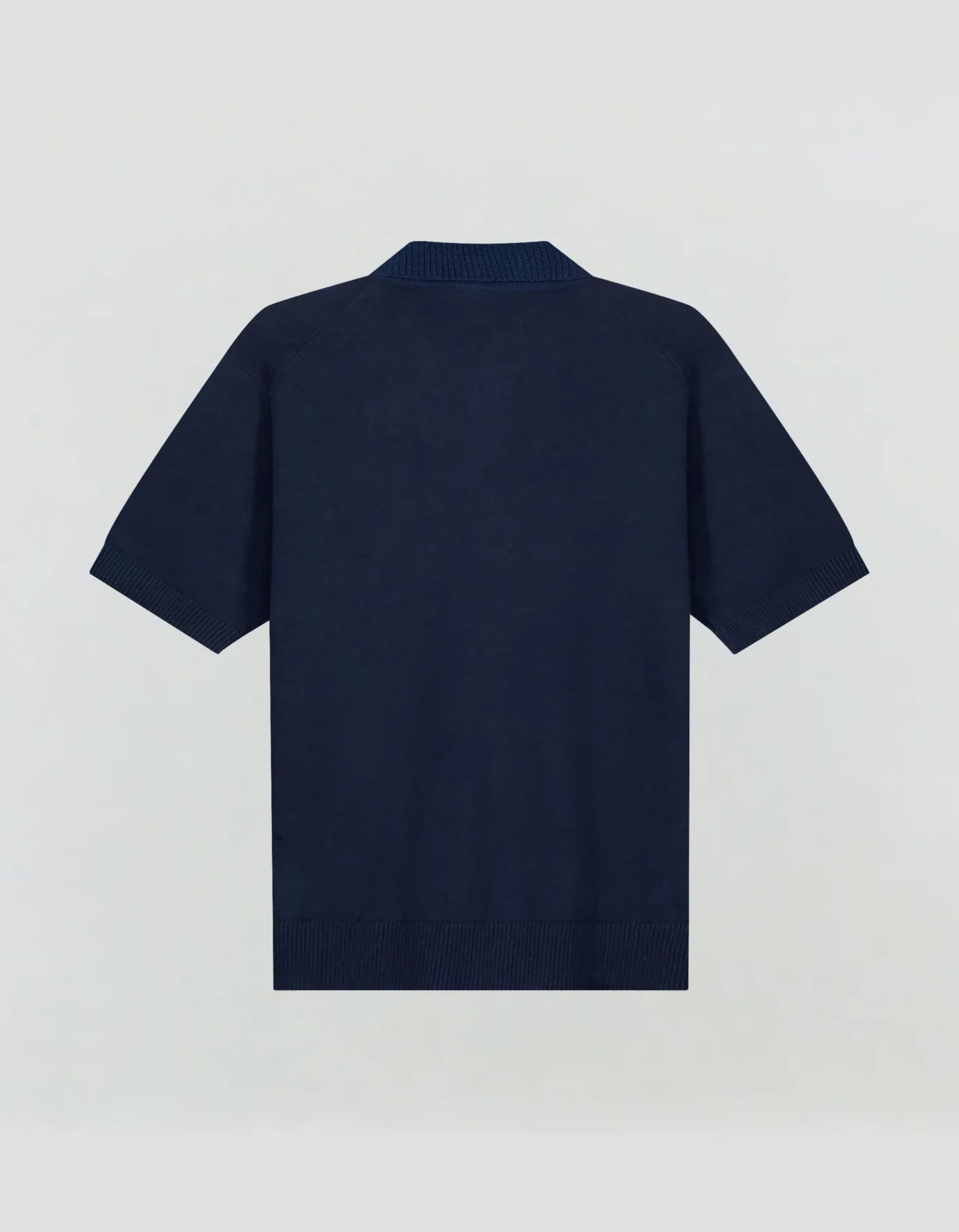 Olaf Linen Knitted Ss Polo Polos Donkerblauw M250702