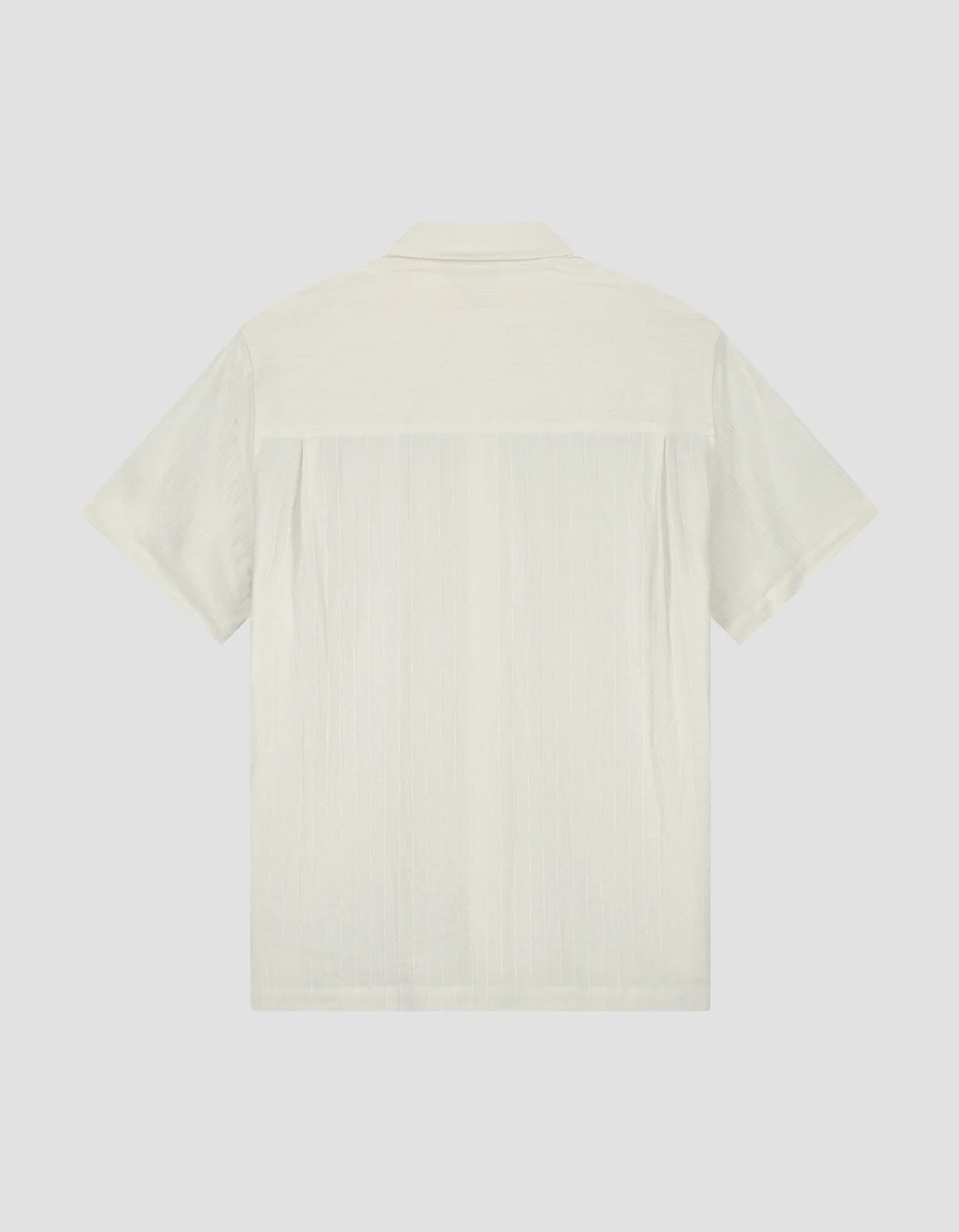 Olaf Textured Stripe Boxy Ss Shirt Korte Mouw Overhemden Off White M250301