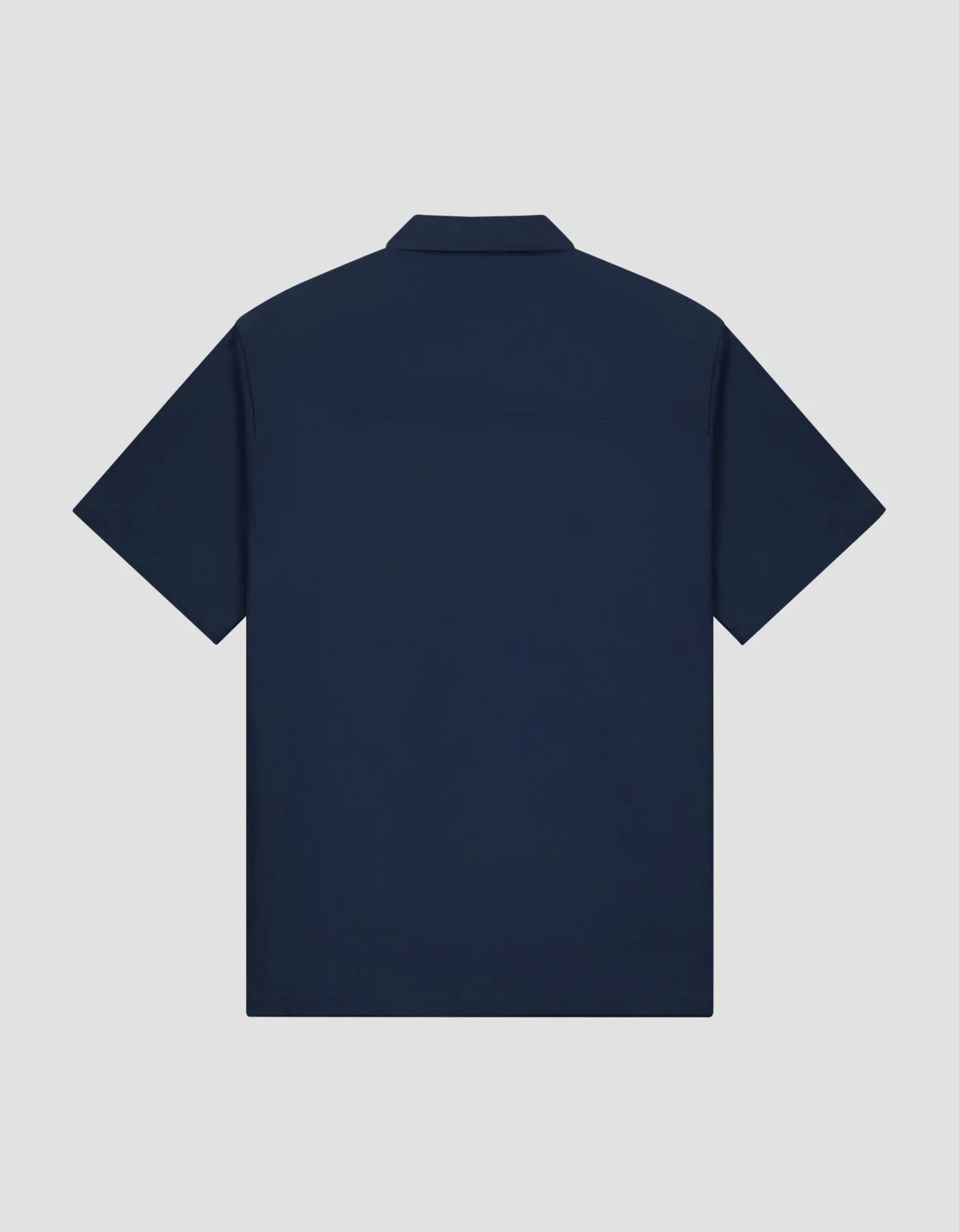 Olaf Seersucker Camp Shirts Korte Mouw Overhemden Donkerblauw M250300