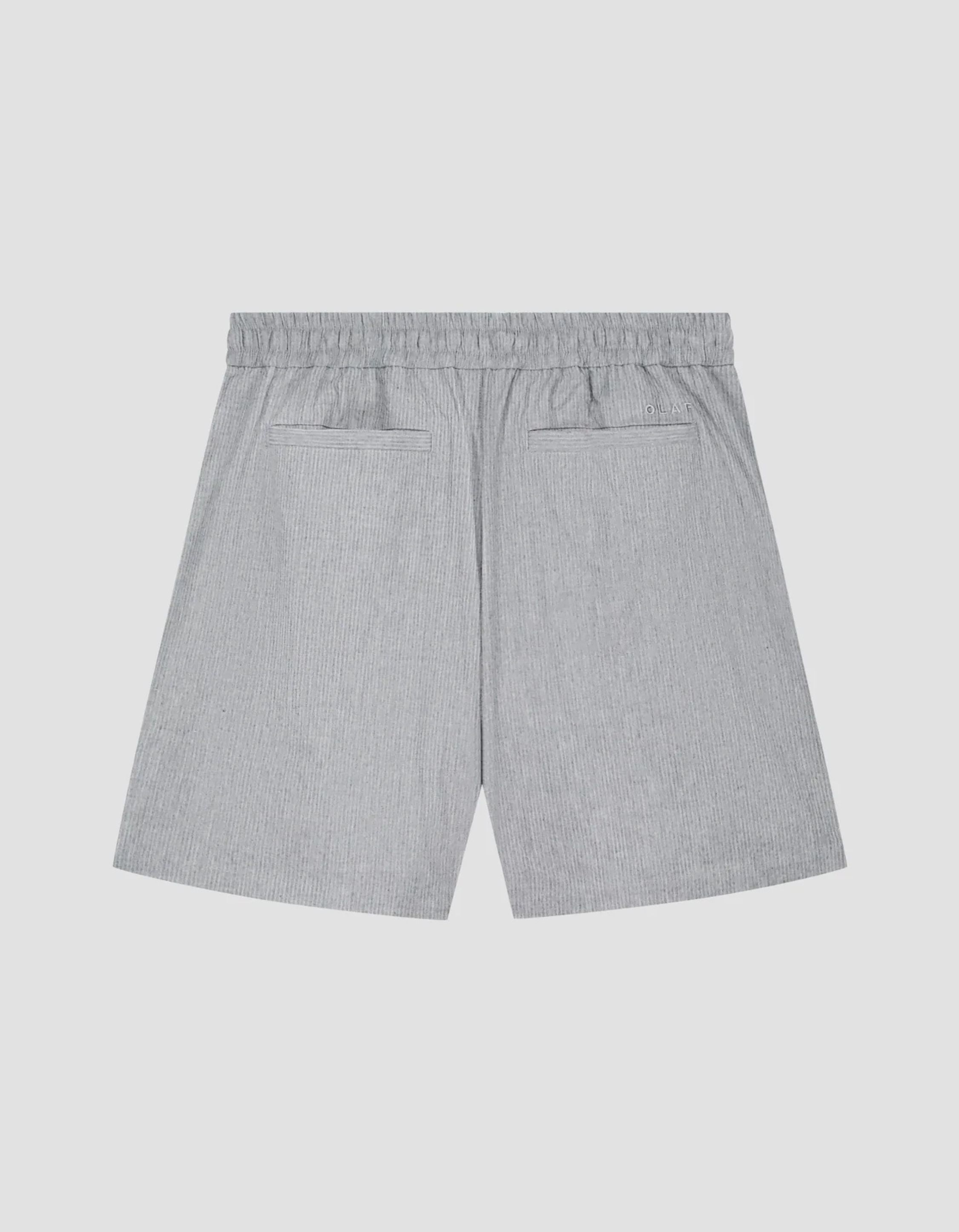 Olaf Seersucker Shorts Shorts Grijs M250403