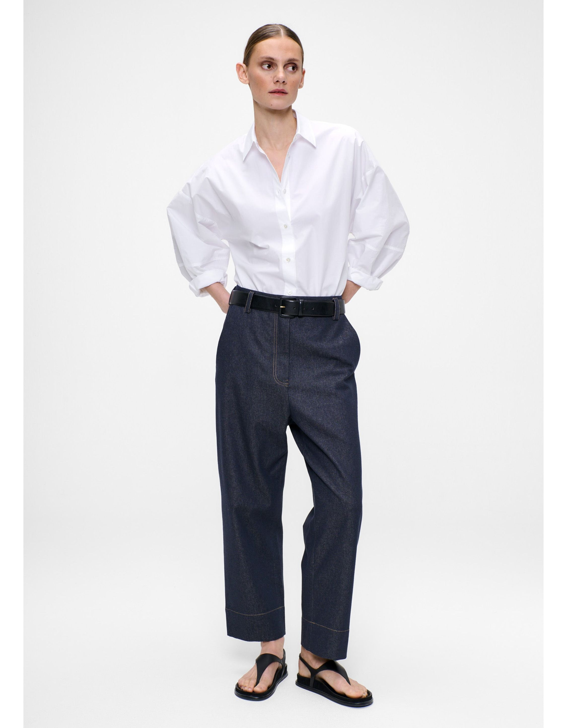 Zenggi Poplin Wide Sleeve Shirt Blouses Wit X04-1017 630