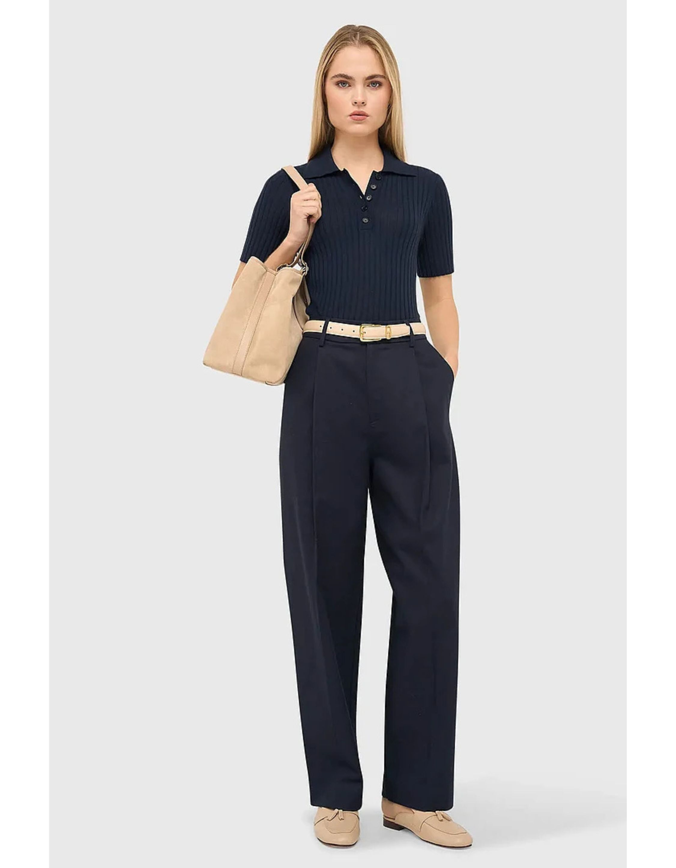 Janice Paperbag Broek  Blauw Balti