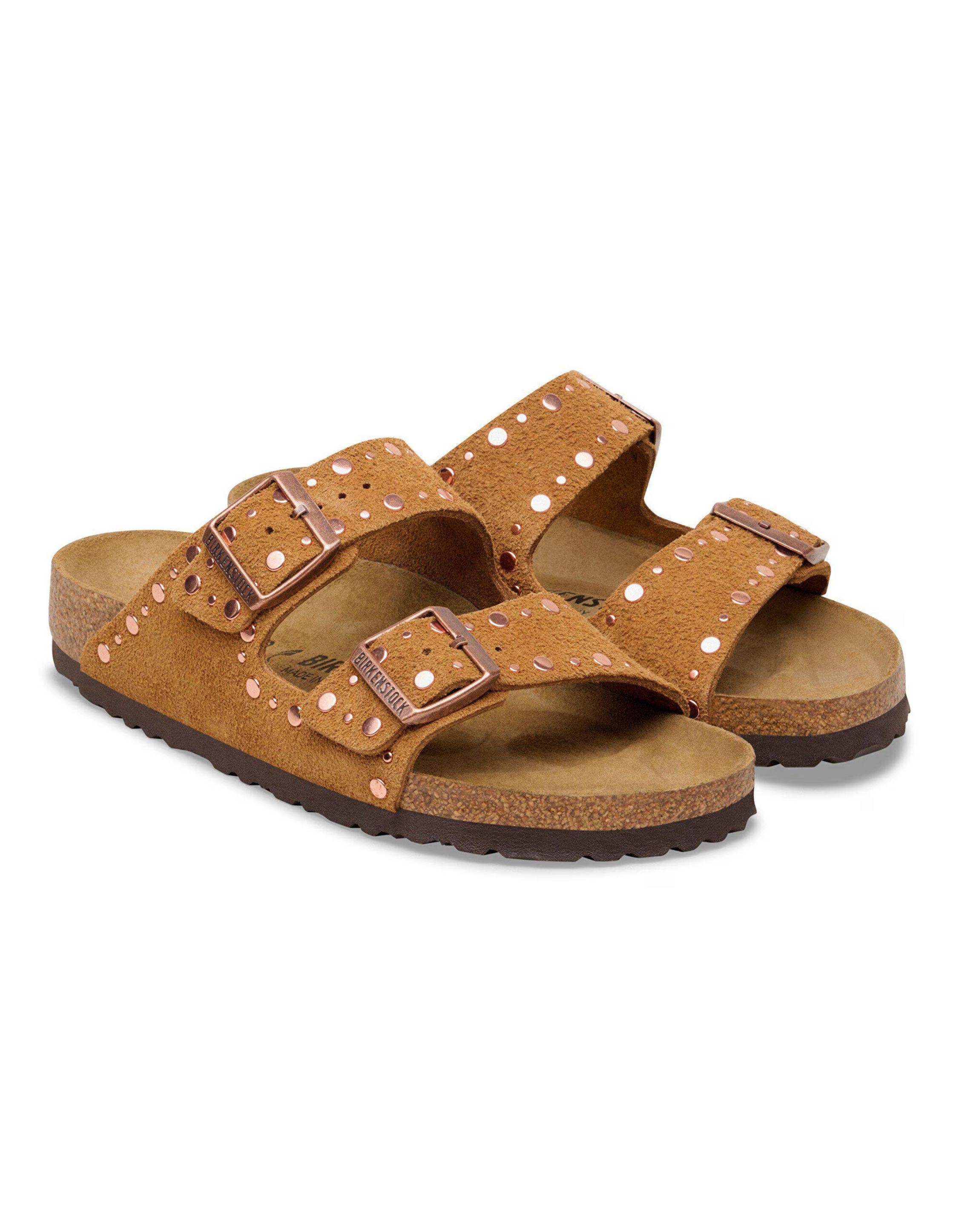 Birkenstock Arizona Rivet Narrow Slippers Cognac 1031731