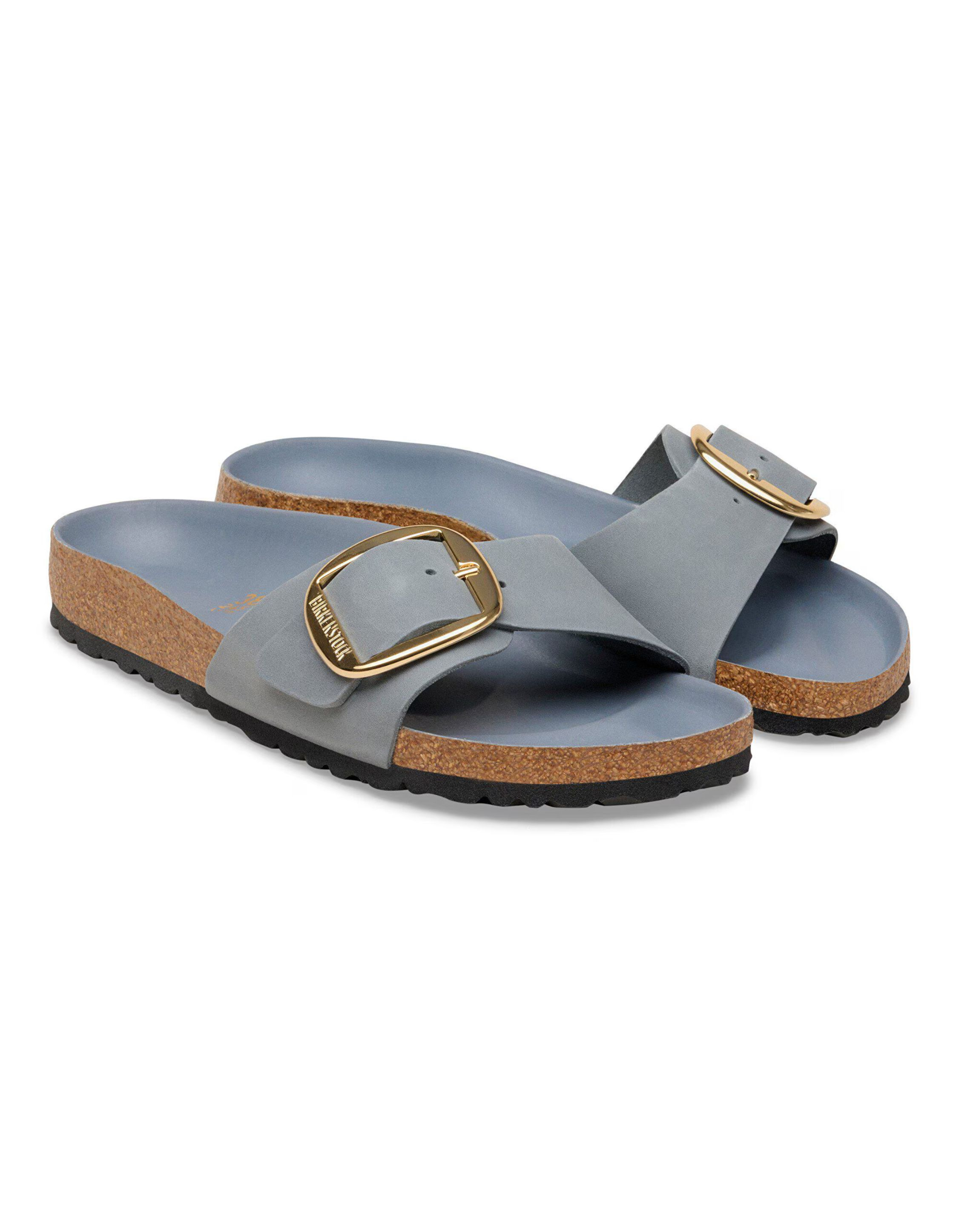 Birkenstock Madrid Big Buckle Narrow Slippers Lichtgrijs 1032090
