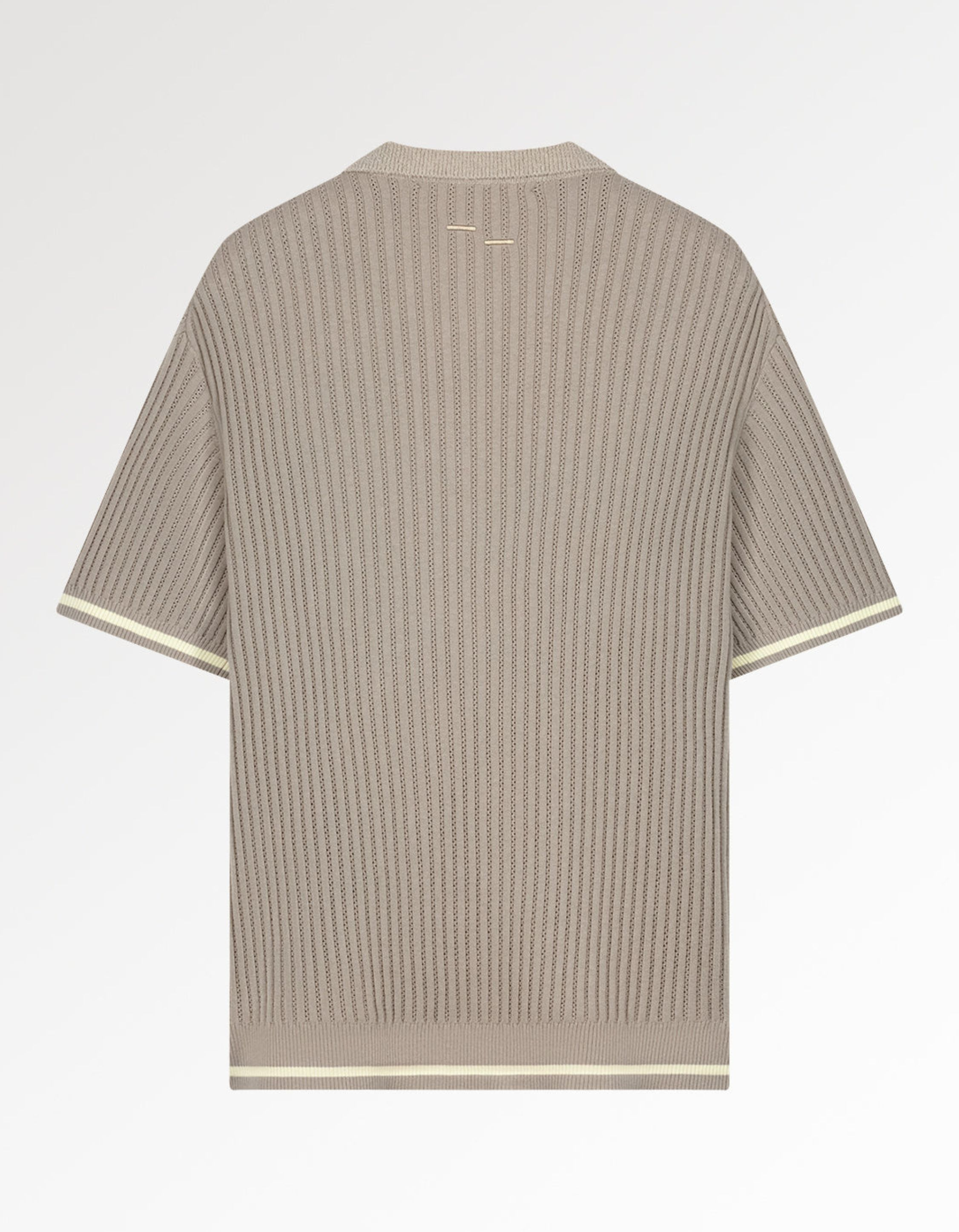 Filling Pieces 422670500246 Polos Taupe Knit Polo Boucle