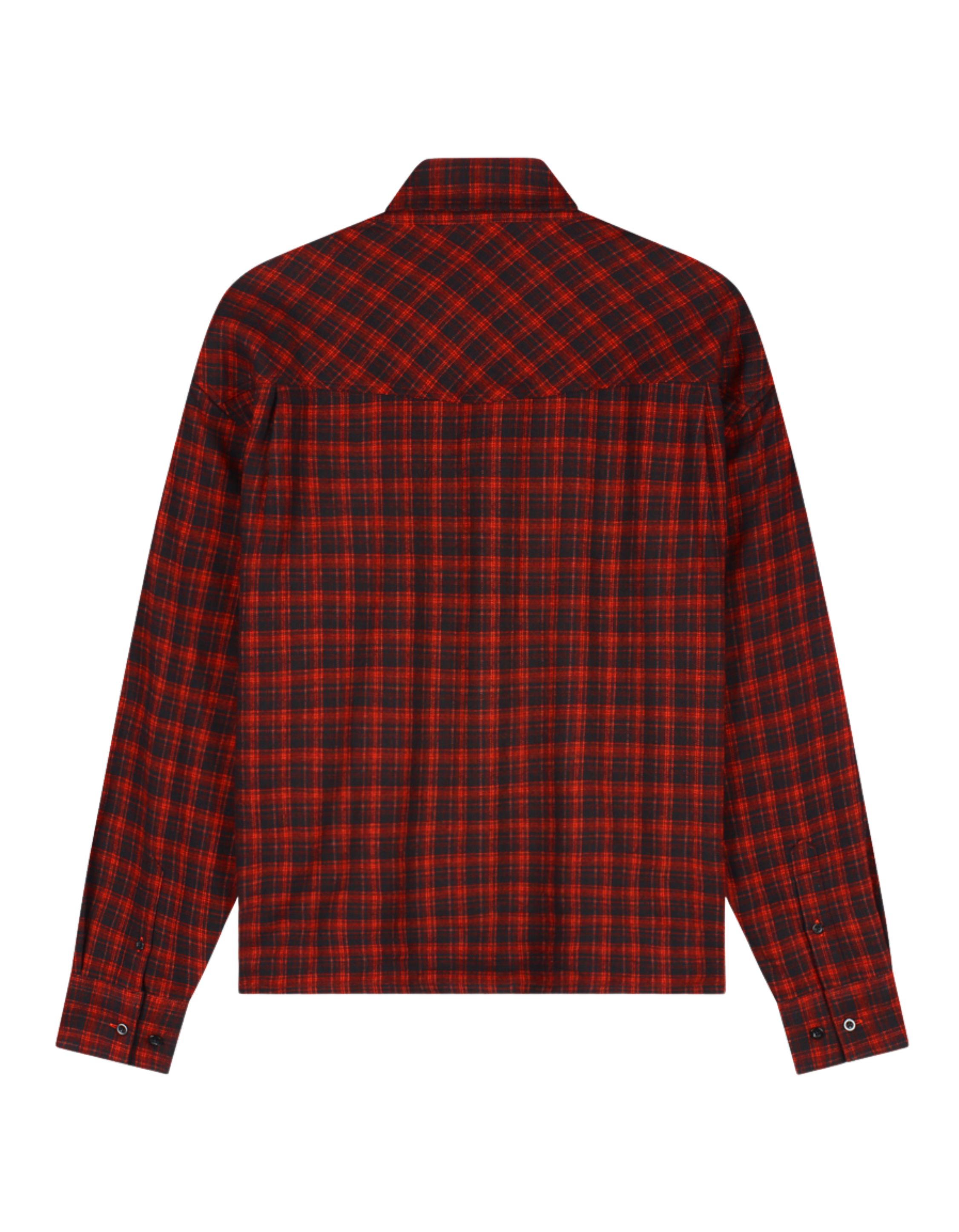 Olaf Flannel Boxy Lange Mouw Overhemden Rood M260310