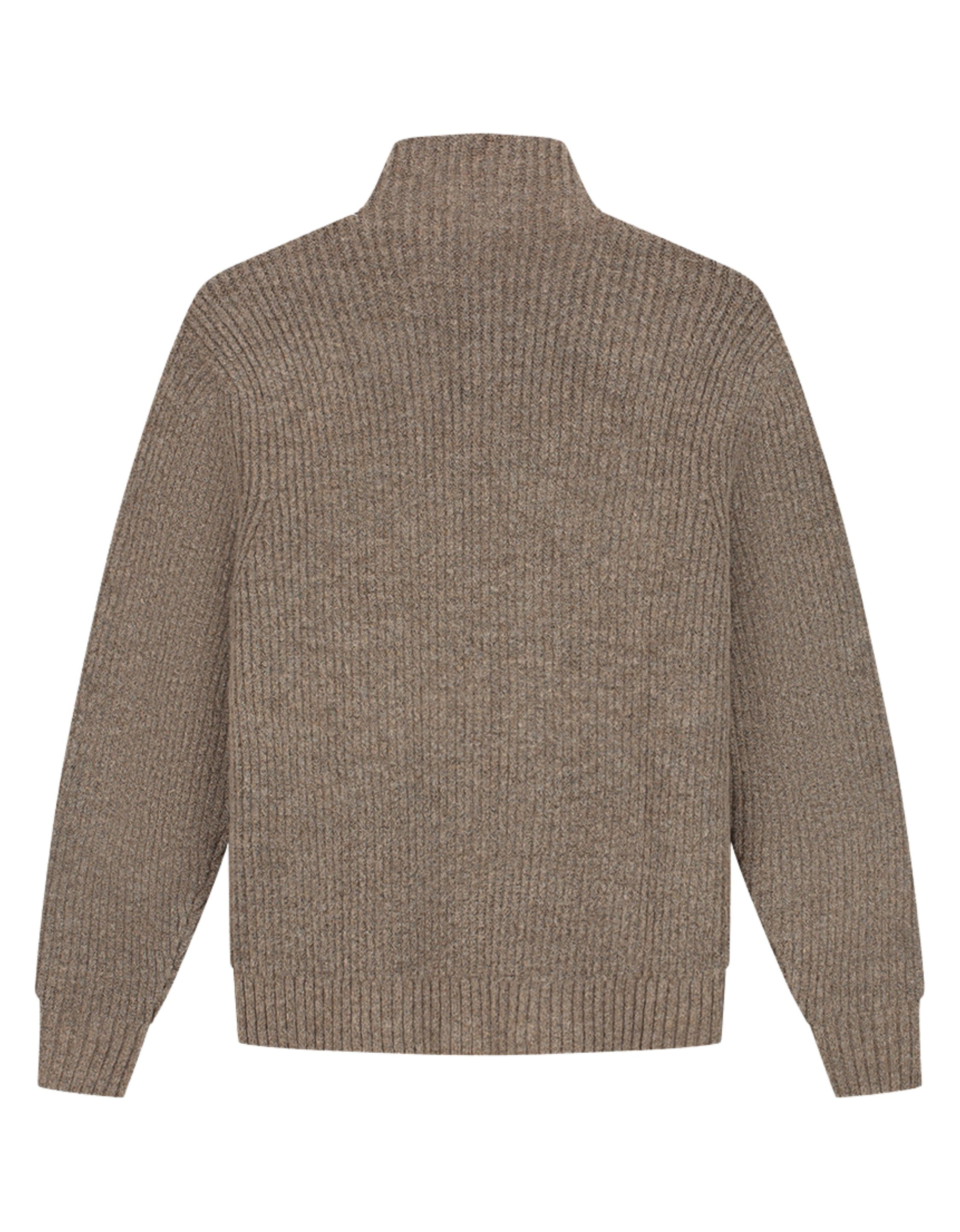 Olaf Signature Zip Knitted Sweaters Bruin M260706