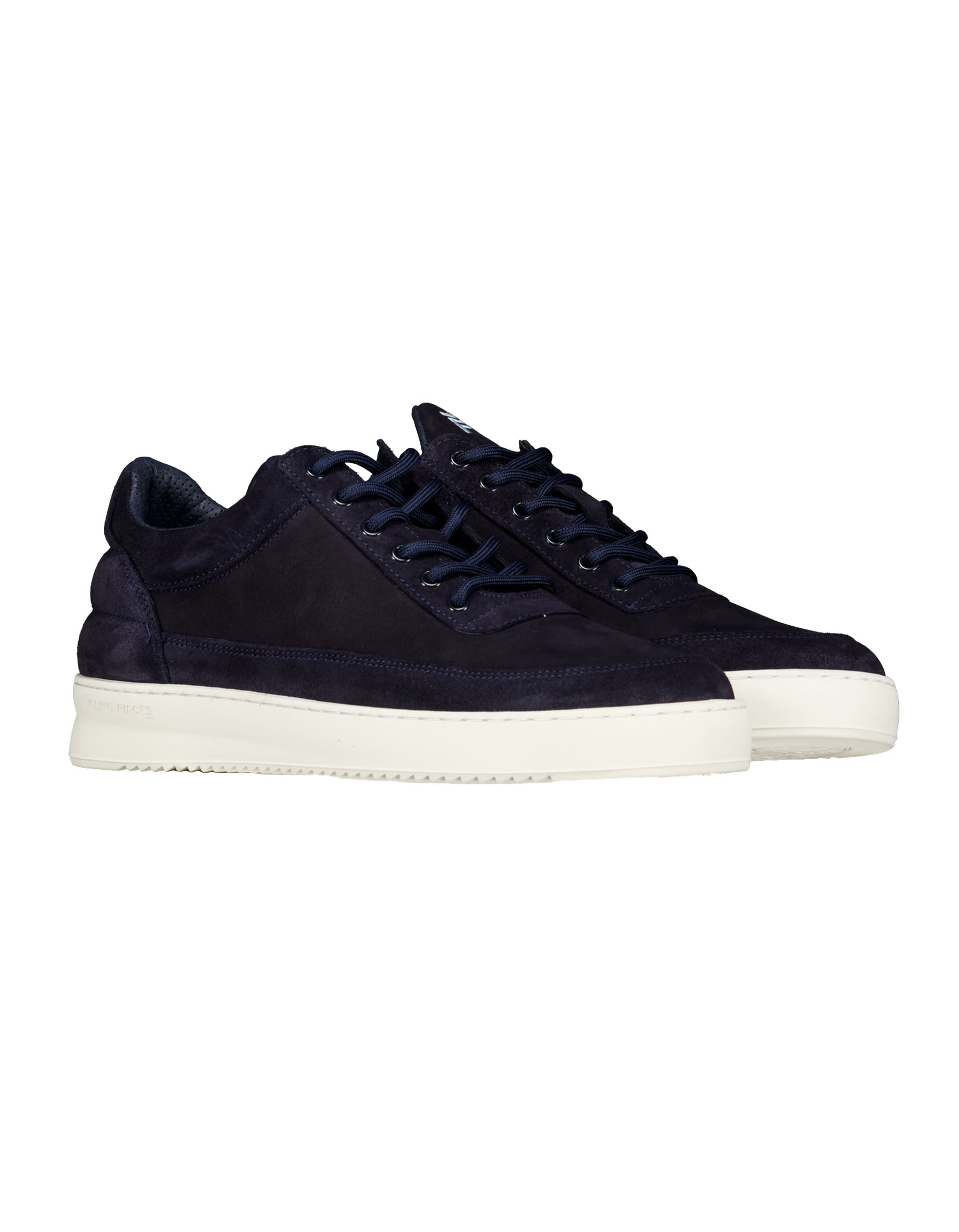 Filling Pieces 122610300353 Sneakers Donkerblauw Low Top Suede Grain