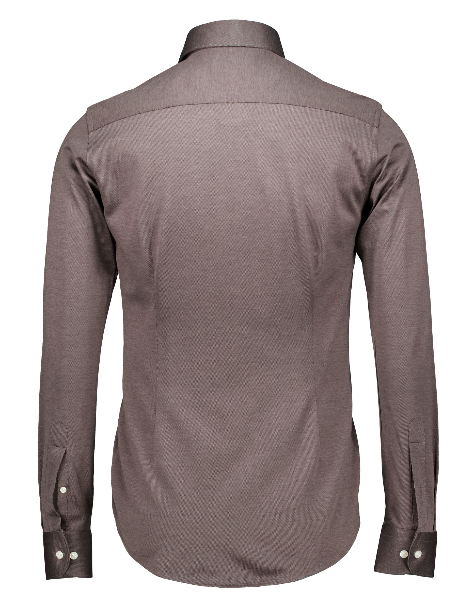 Eton Filo Di Scozia Knit Shirt Lange Mouw Overhemden Donkerbruin 100014987