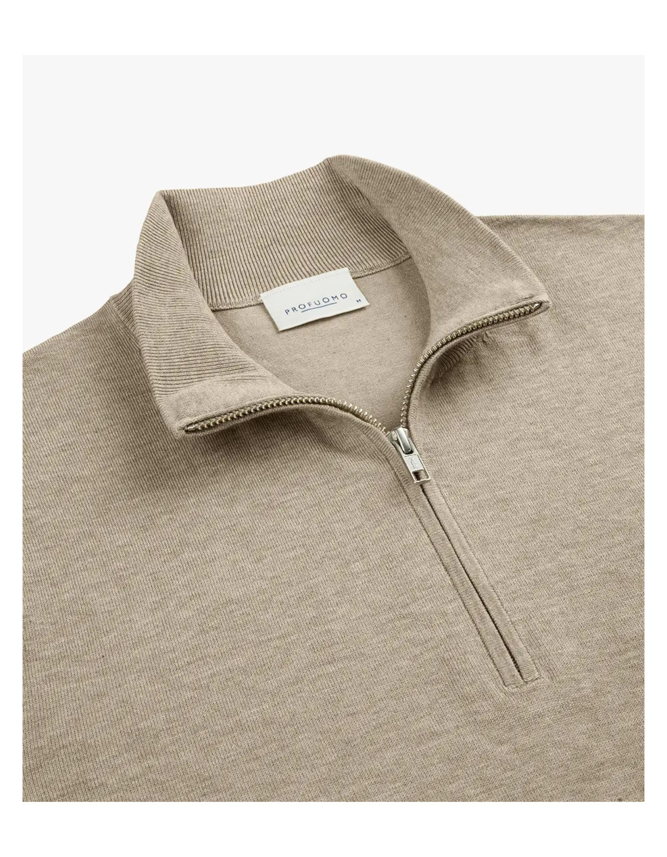 Profuomo Pullover Halfzip Pullovers Beige Pp2j00010