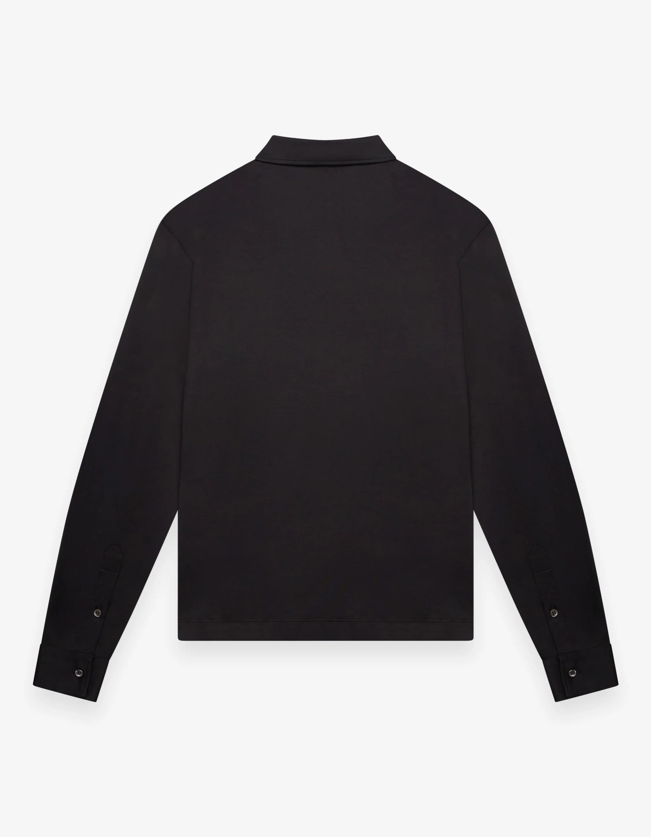 Valenza Supima Polo Zip Collar L/s Polos Zwart 1172