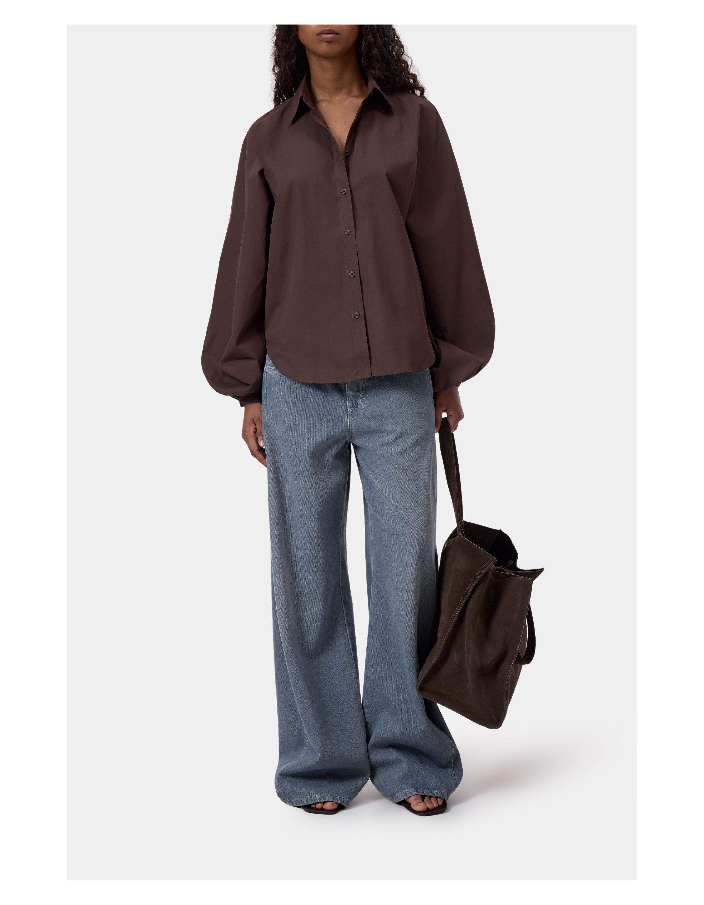Closed Raglan Blouse Blouses Donkerbruin C94126-25c-22