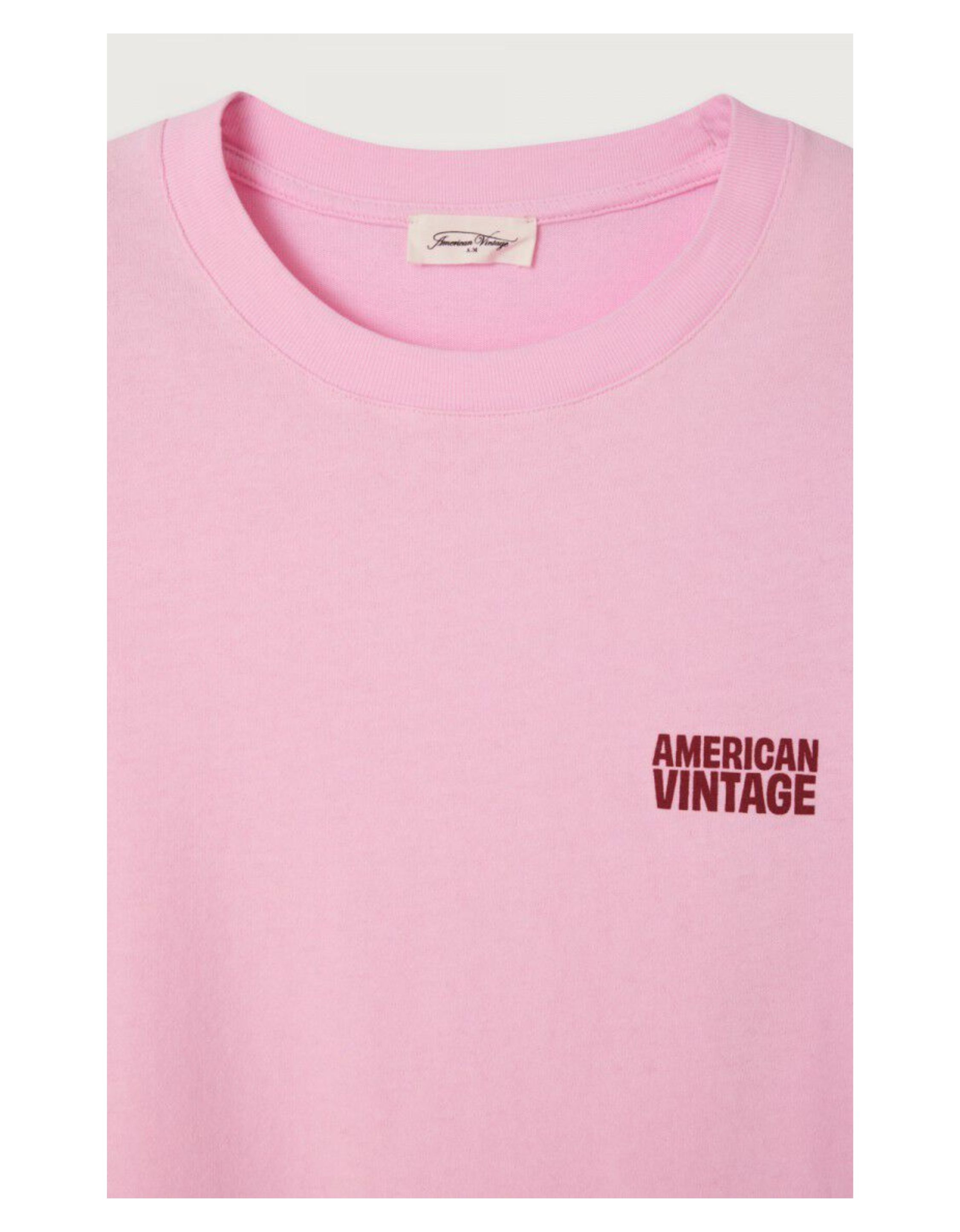 American Vintage Ykobow T-shirts Roze Yko02ch26