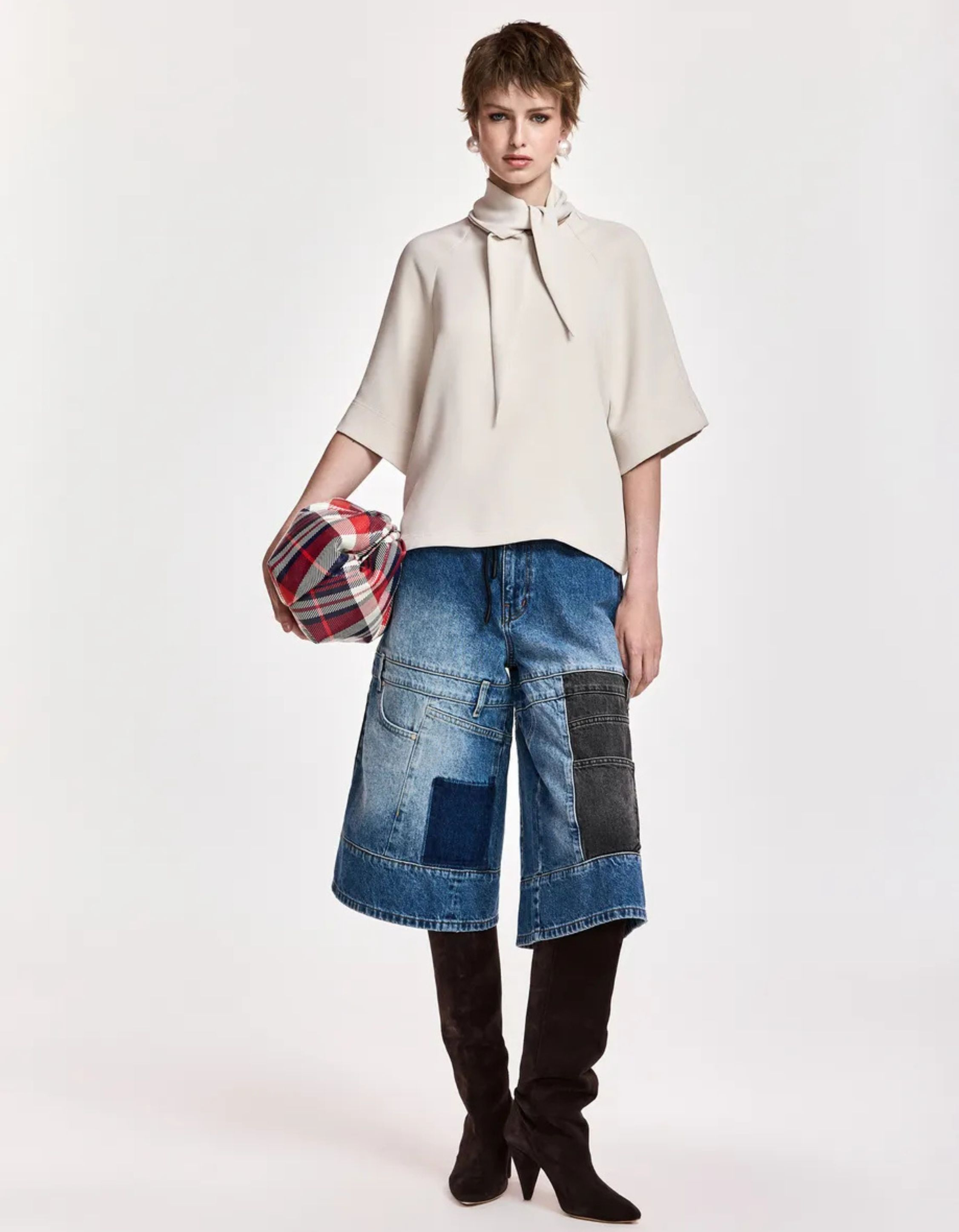 Essentiel Antwerp Neck Tie Top Tops Beige Kassie