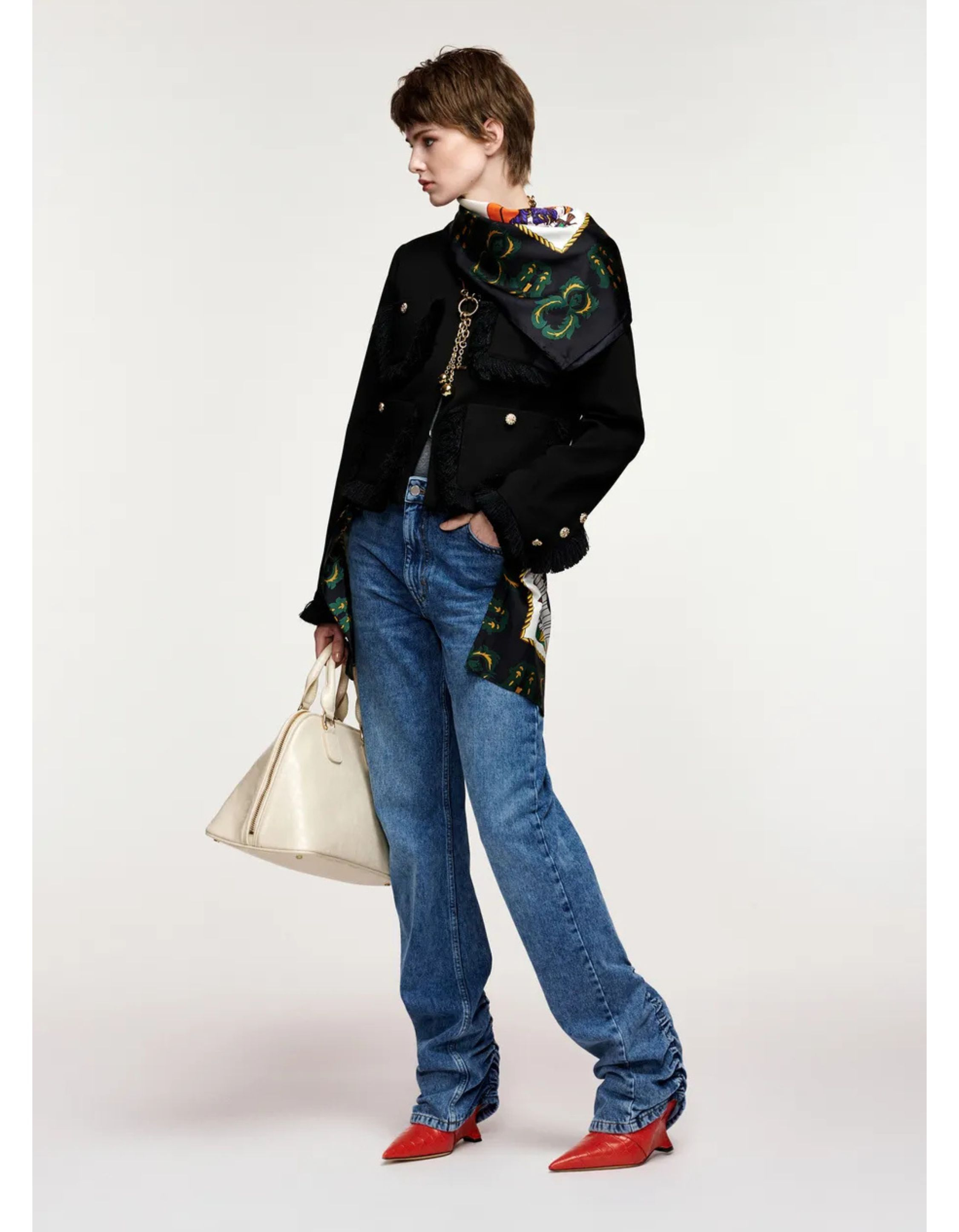 Essentiel Antwerp Fringed Jacket Jackets Zwart Kinetic