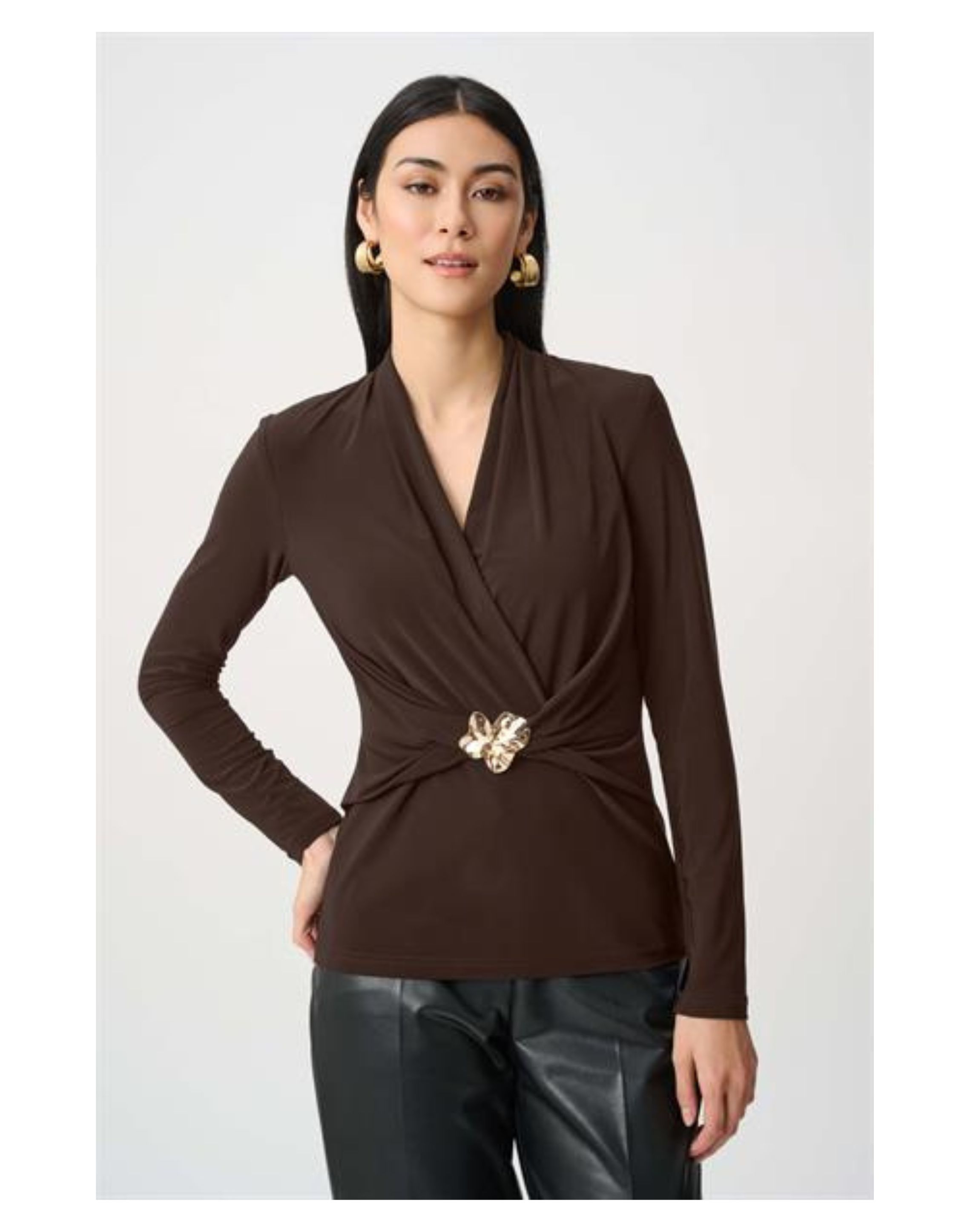 Joseph Ribkoff 263004 Tops Donkerbruin 263004