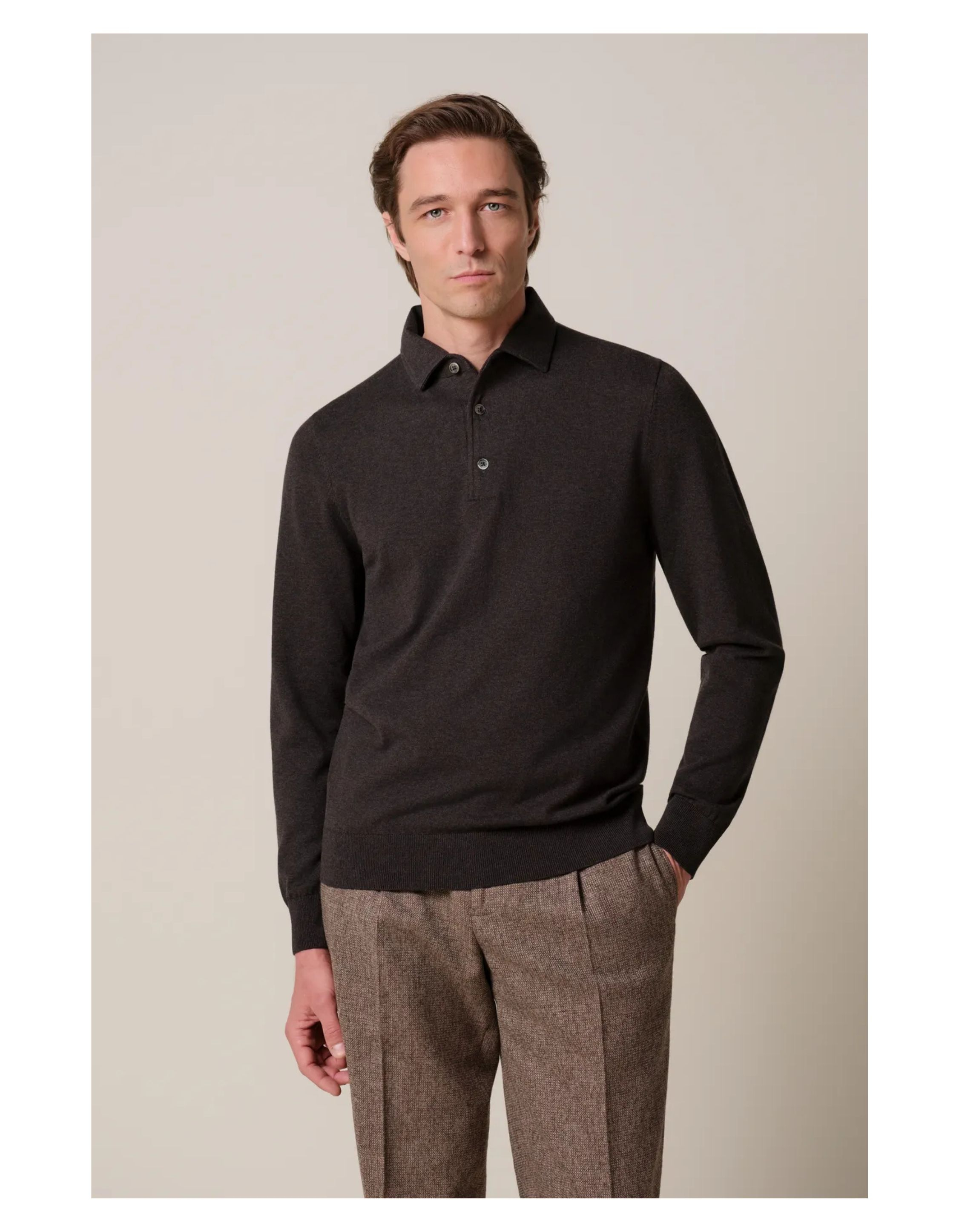 Profuomo Polo One Piece Polos Donkerbruin Ppxj30003