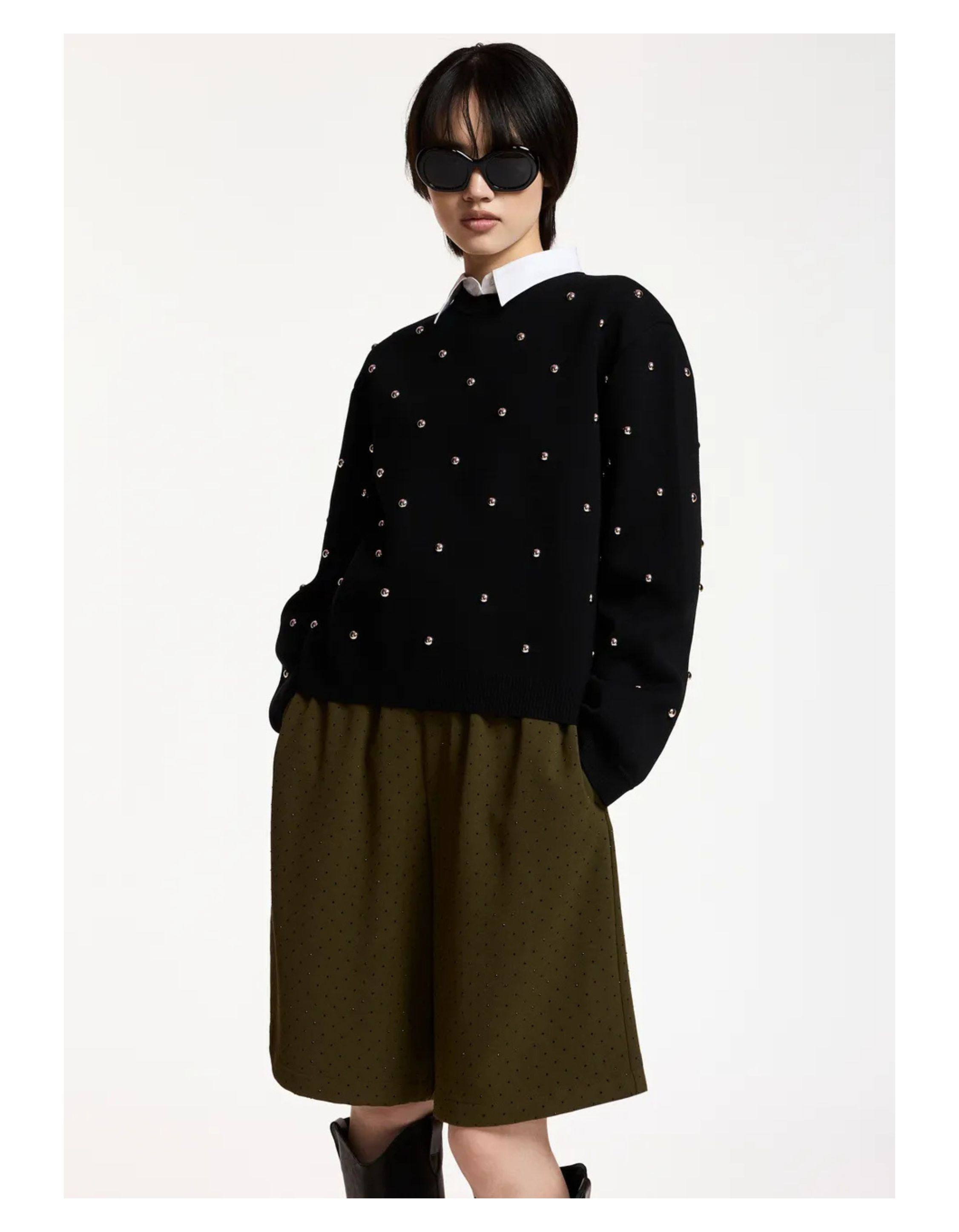 Essentiel Antwerp Pullover With Studs Pullovers Zwart Klou
