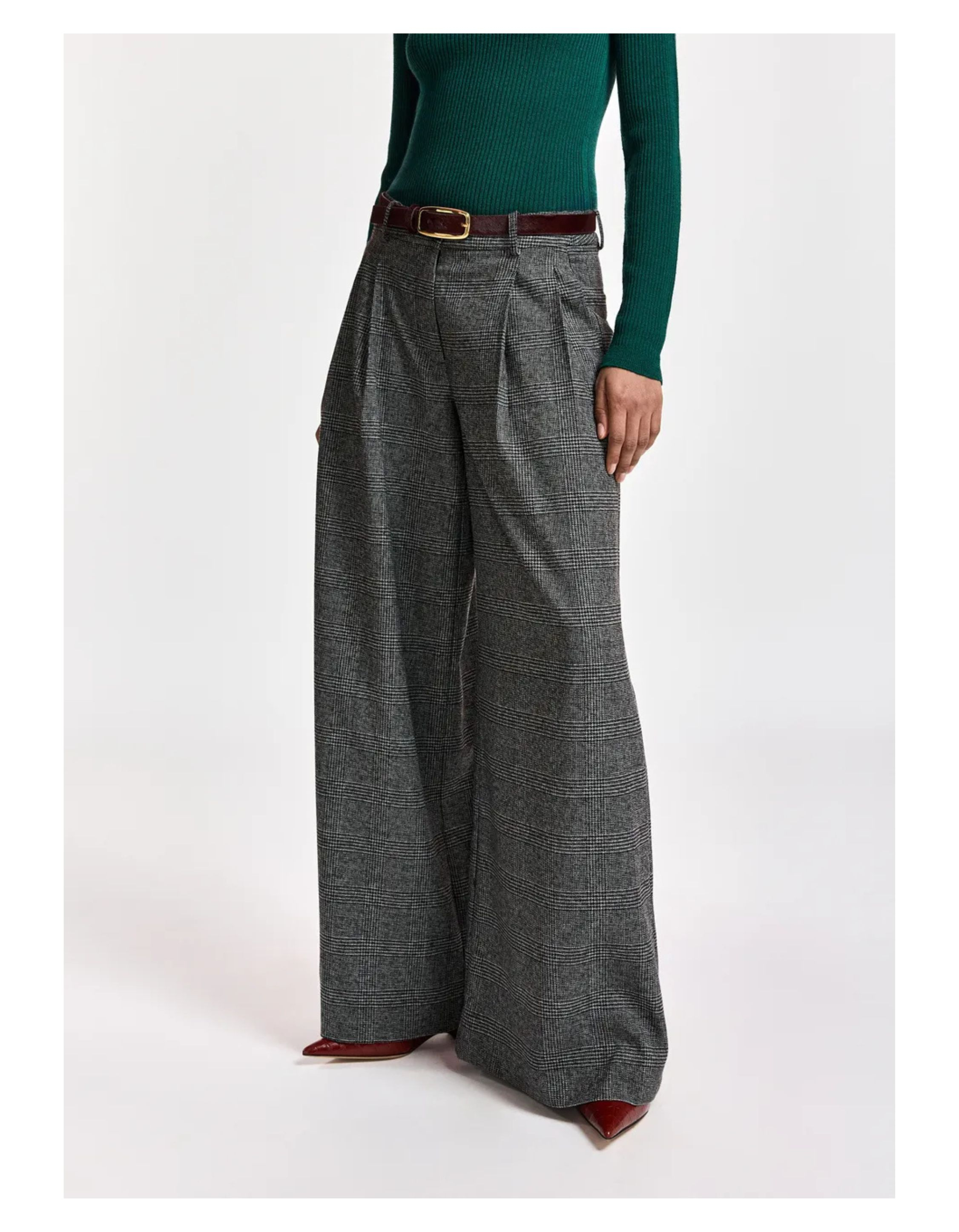 Essentiel Antwerp Wide Leg Pants Pantalons Grijs Kollection