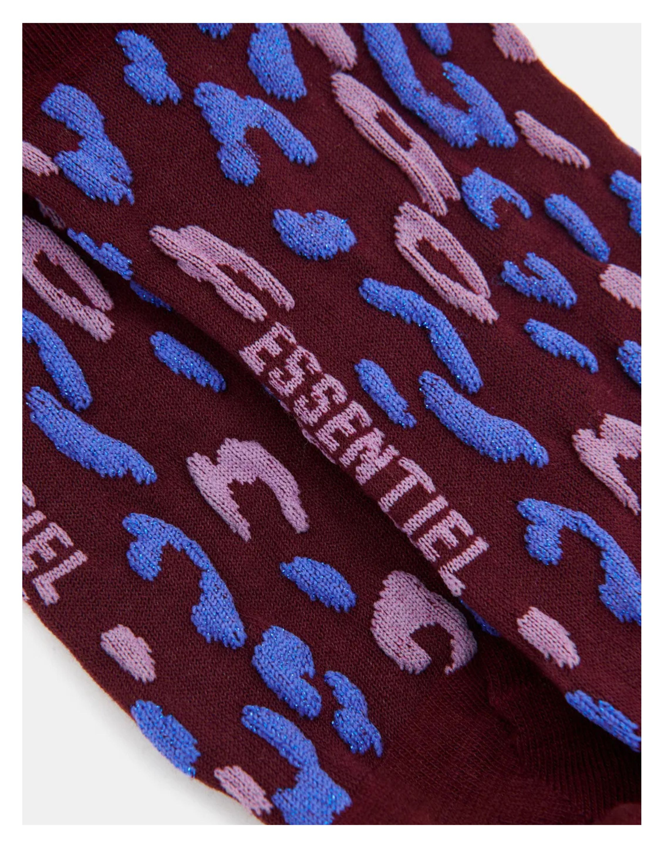 Essentiel Antwerp Leopard Socks Sokken Bordeaux Karty