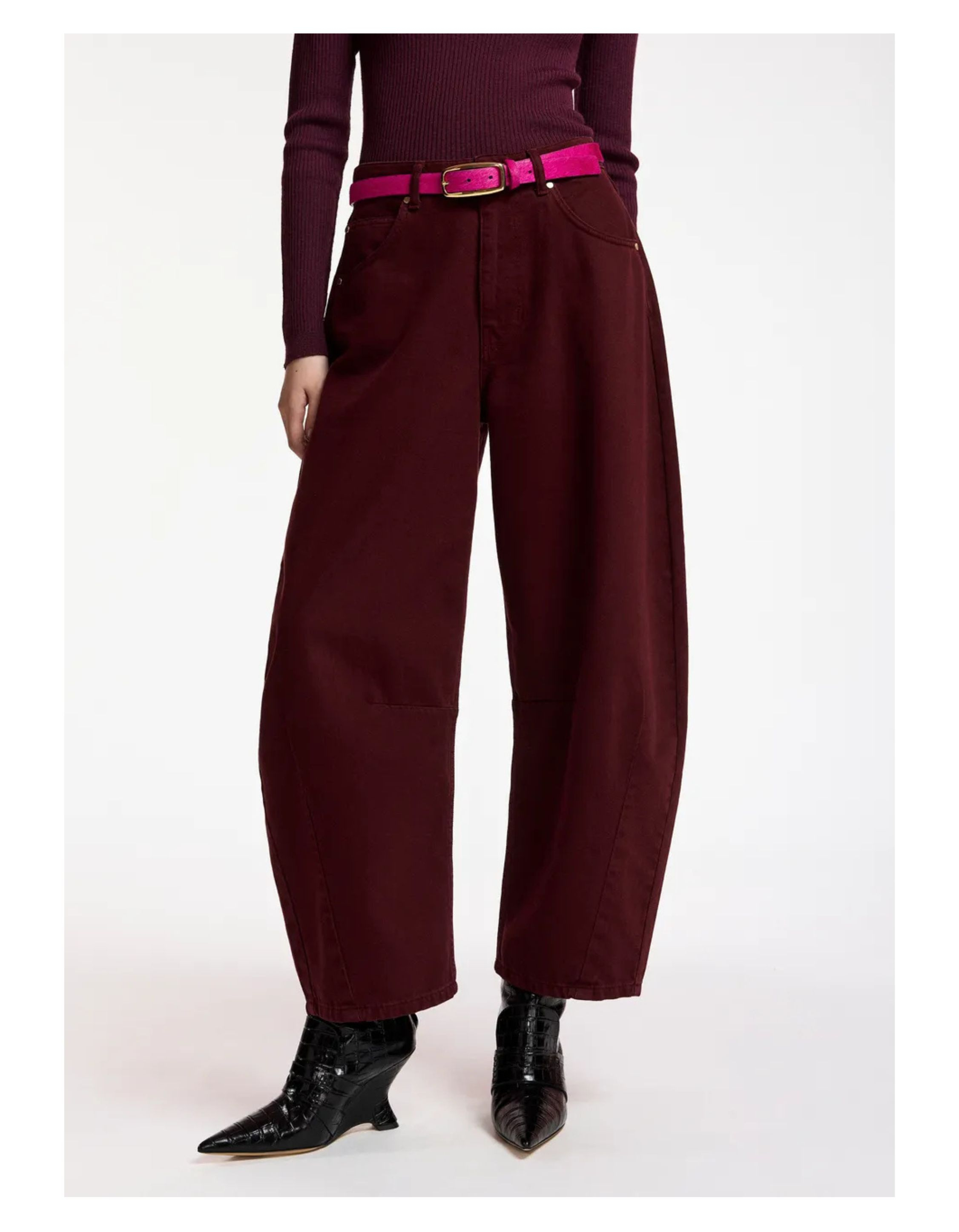 Essentiel Antwerp Kokos Barrel Jeans Bordeaux Kokos