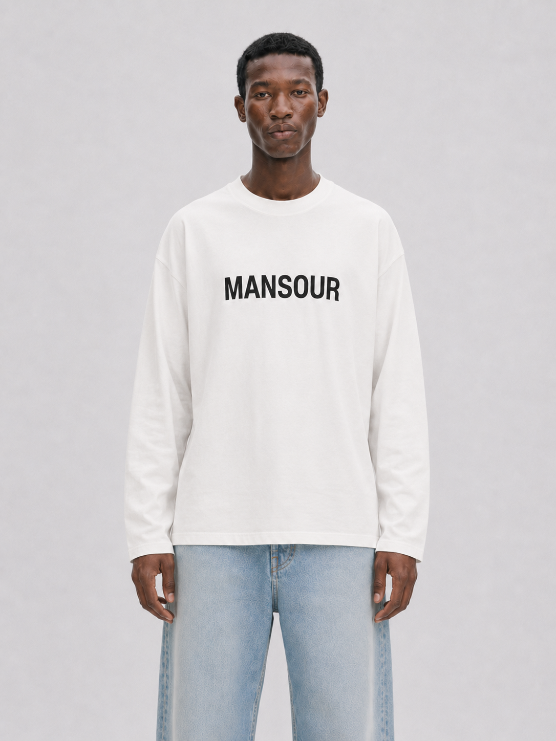 Mansour Monogram Ls Longsleeves Off White Monogram Ls