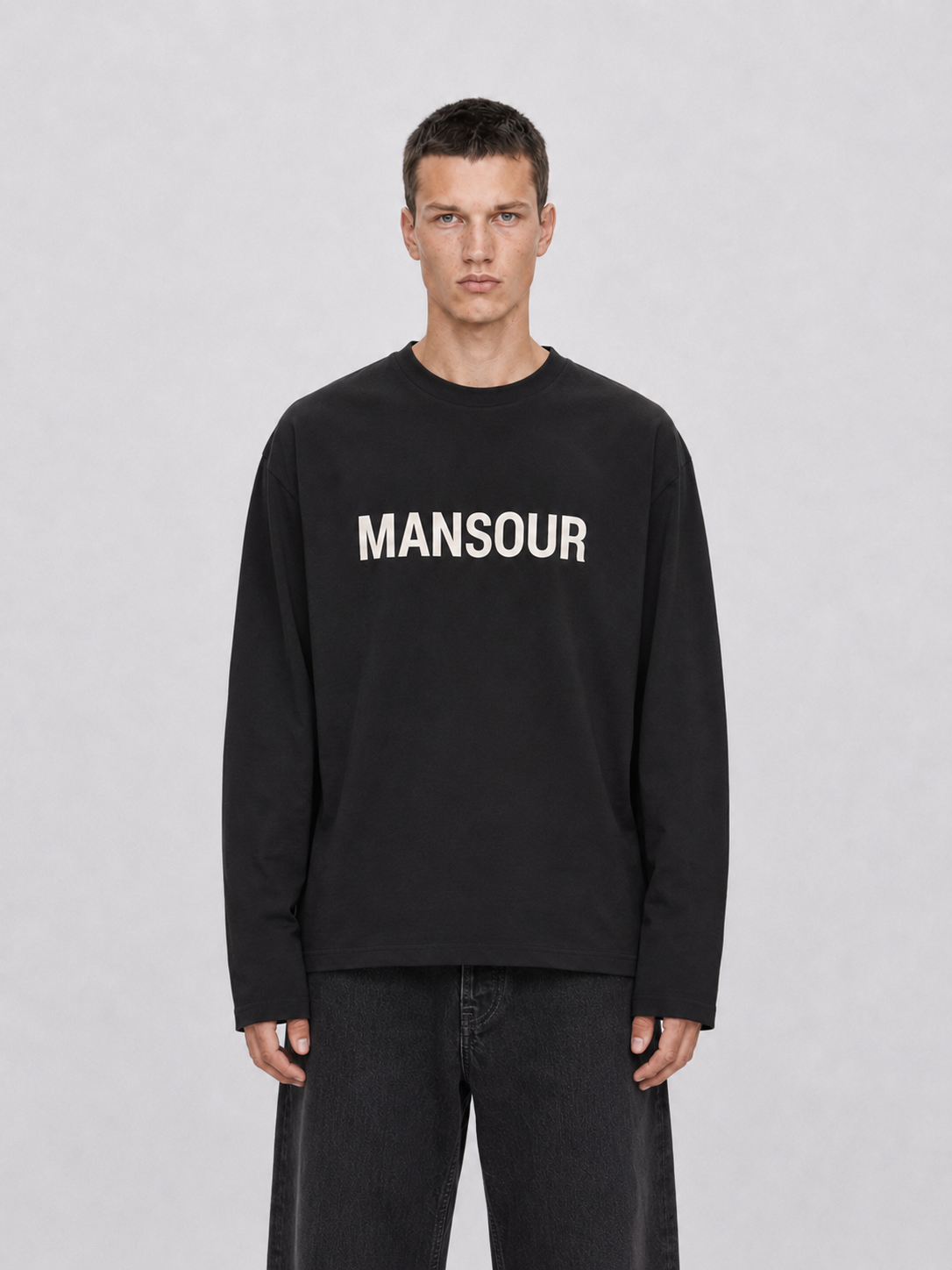 Mansour Monogram Large Ls Longsleeves Zwart Monogram Large Ls