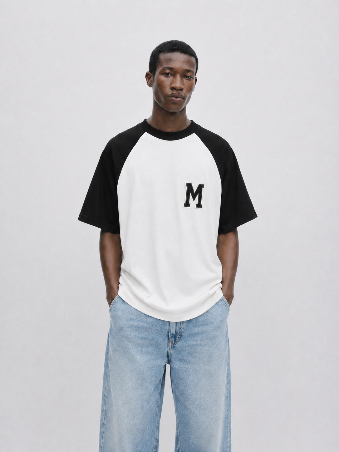 Mansour Paris College Baseball Stitch T-shirts Zwart Paris College Baseball Stitch
