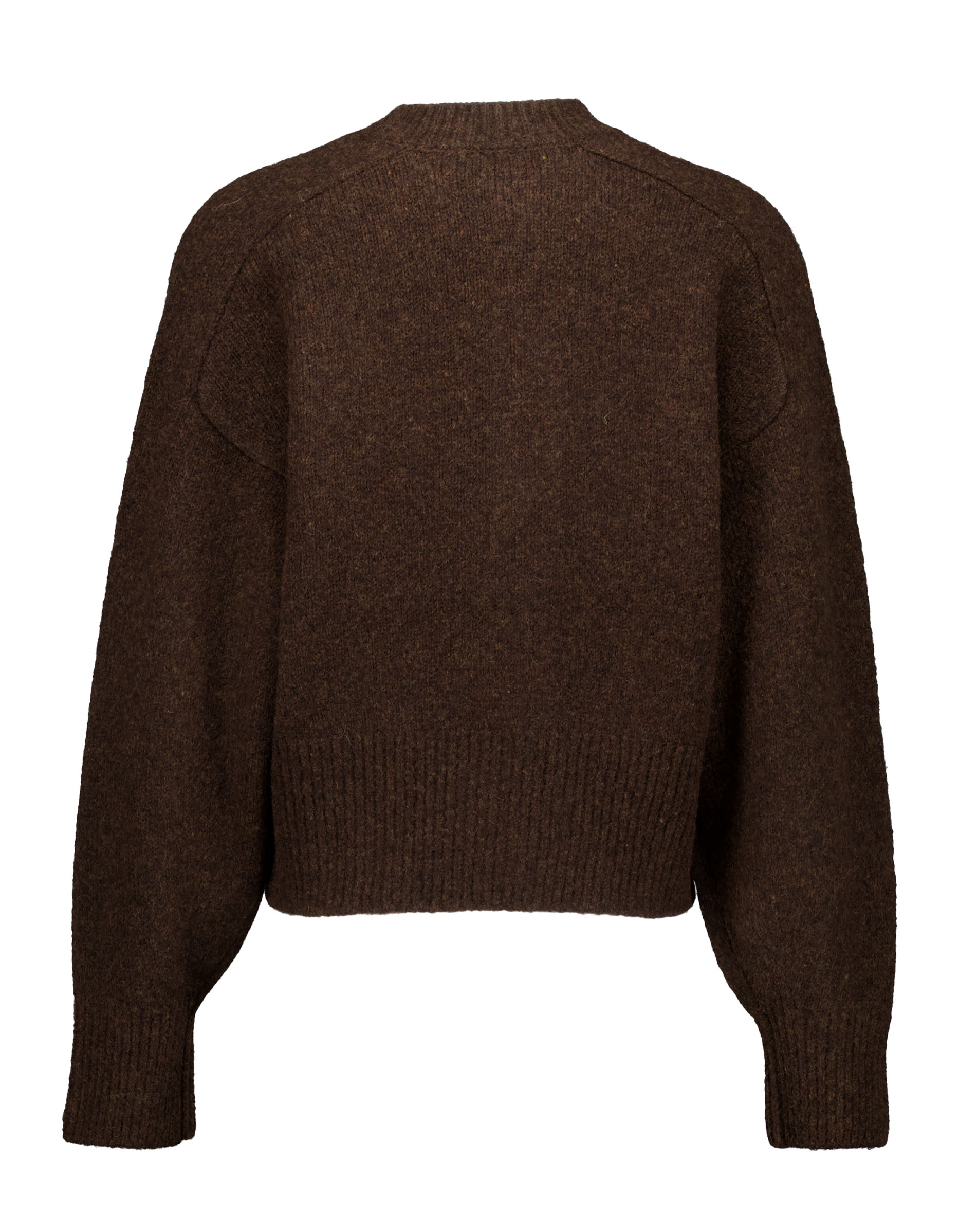 Zenggi Lamb Silk Round Neck Cardi Vesten Donkerbruin Y03-1019 3006