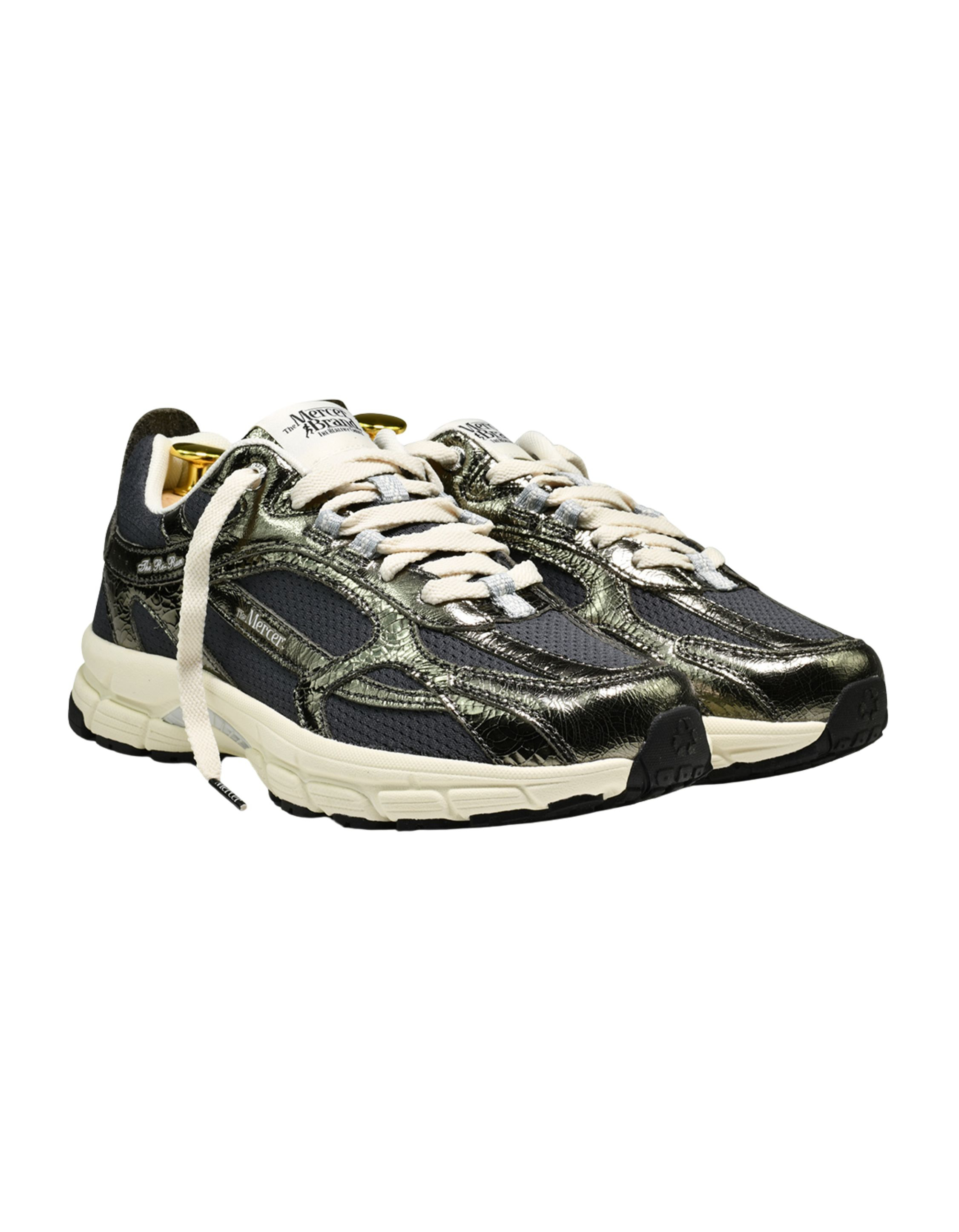 Mercer The Re-run Cracked Sneakers Groen Me263006