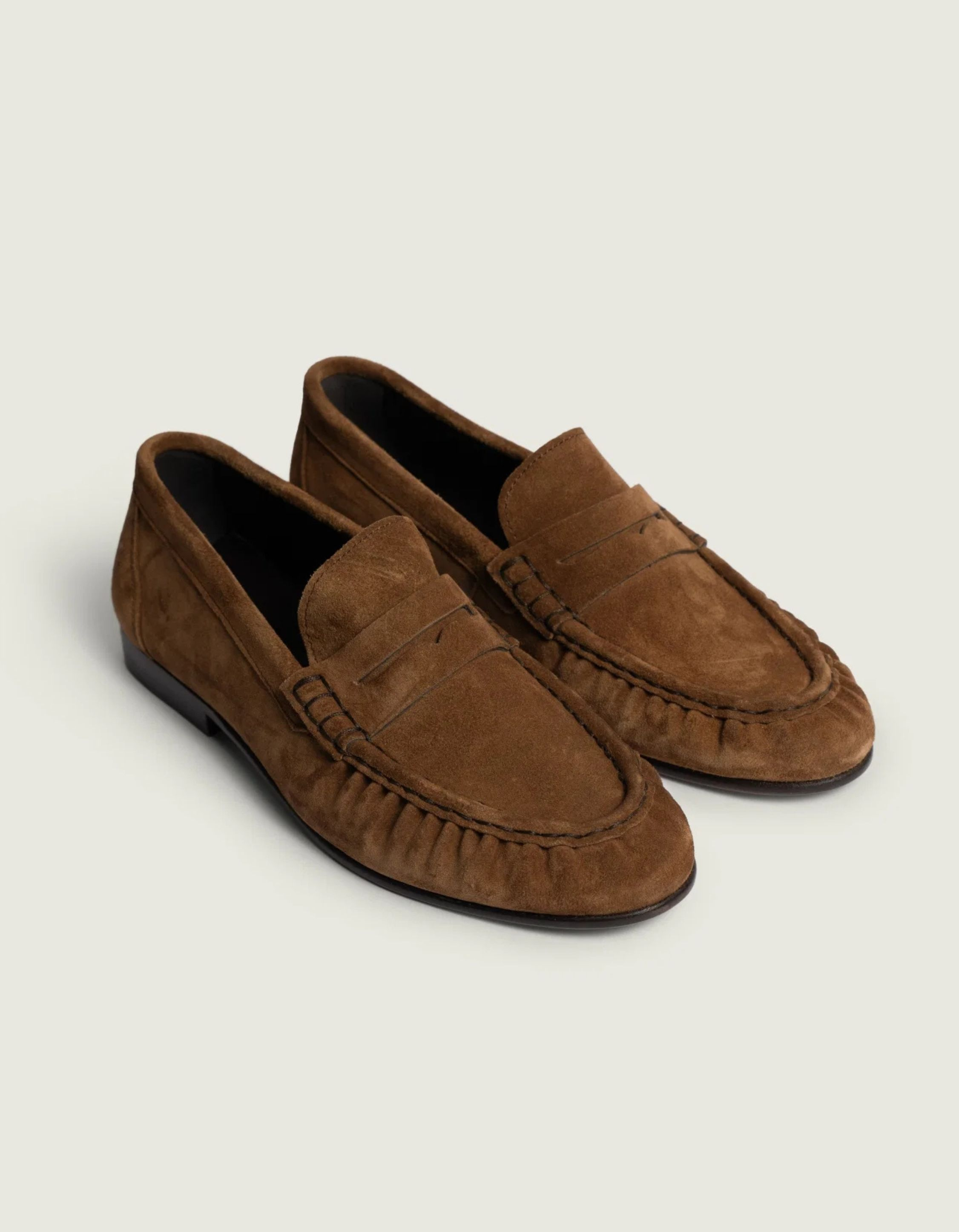 Posa Pw40 Loafers Cognac Penny Loafer Wrinkle - Suede