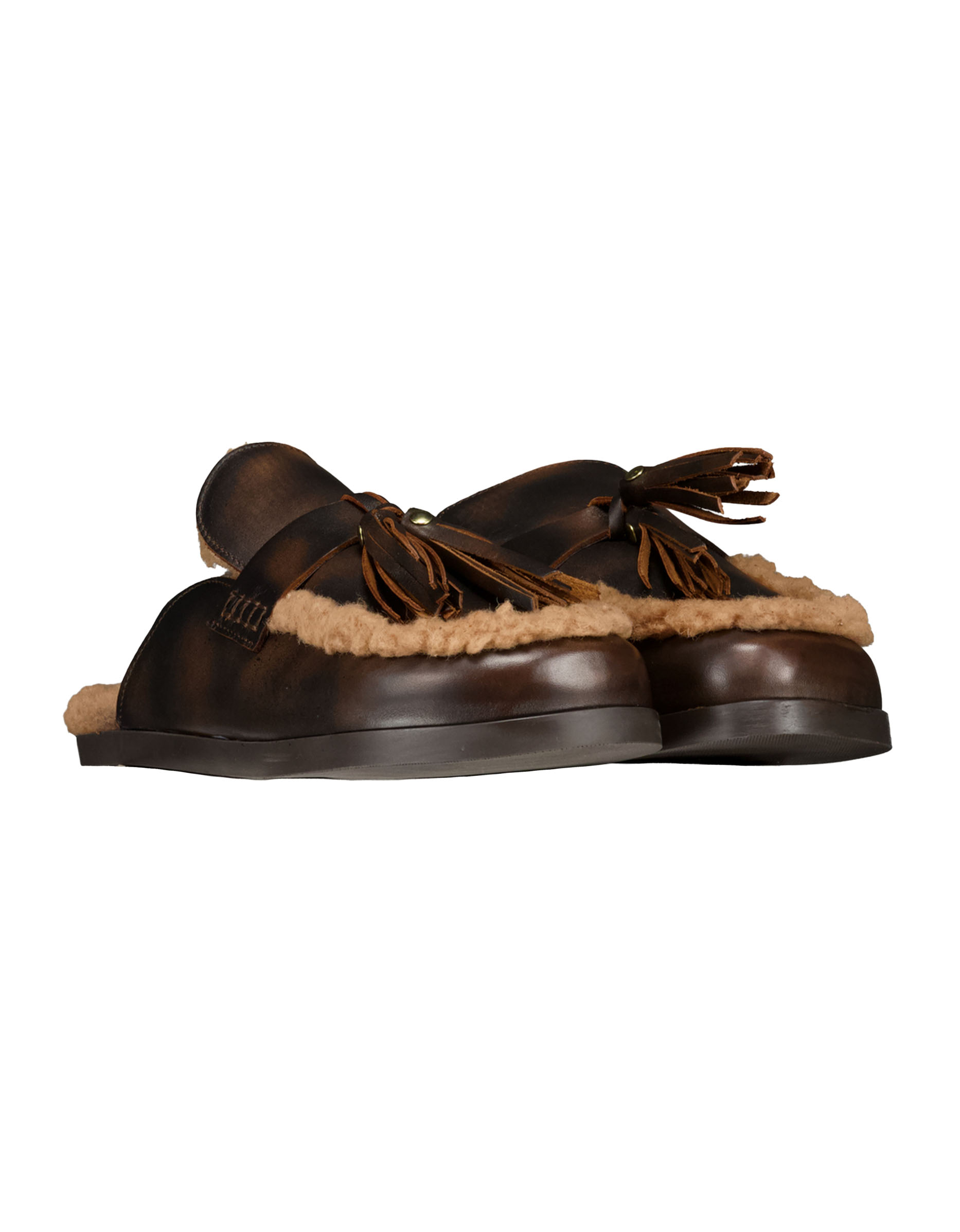 Posa Pw241 Loafers Donkerbruin Ranch Tassel Mule - Leather