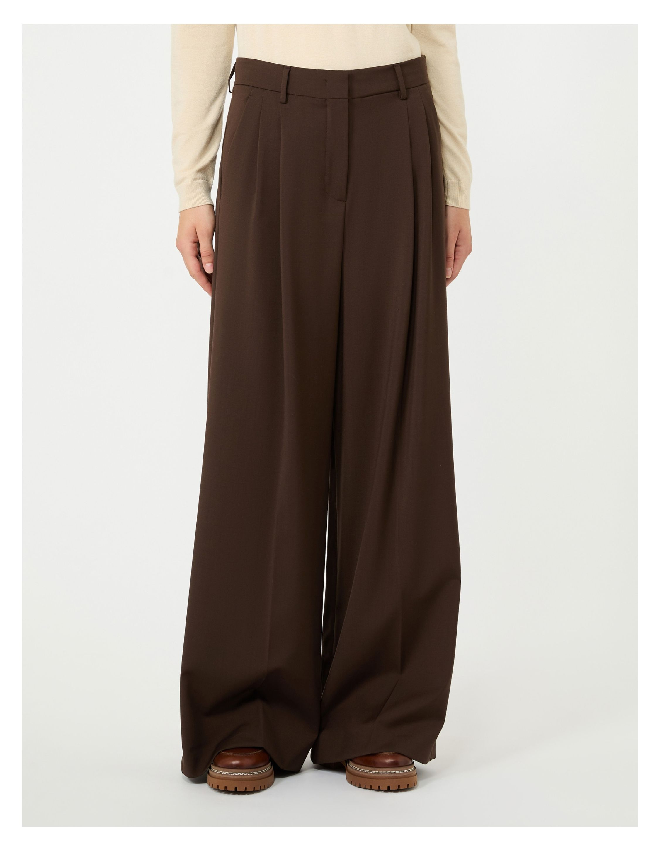 Max Mara Weekend Wkdadelfi Pantalons Donkerbruin 2625136032600
