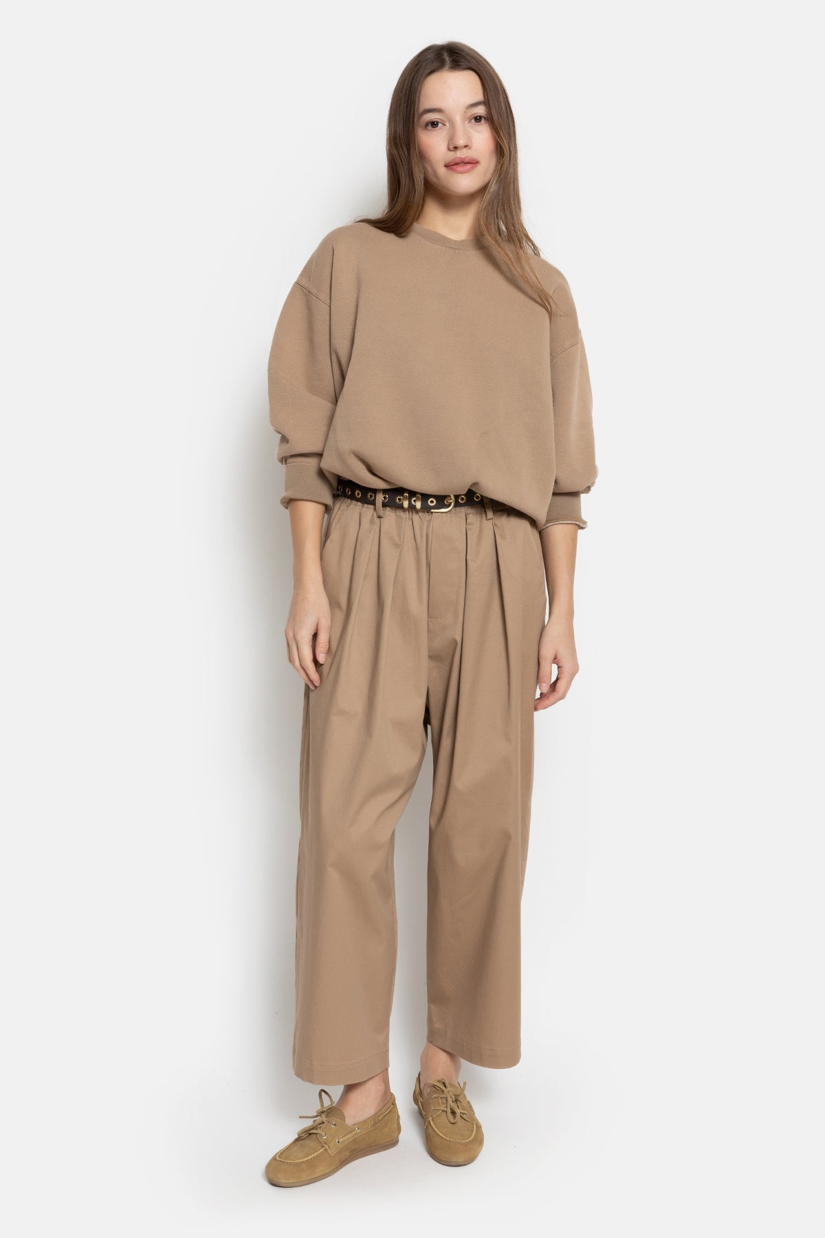 Âme Antwerp Sweatshirt W/ Pleat Sweaters Camel Novela