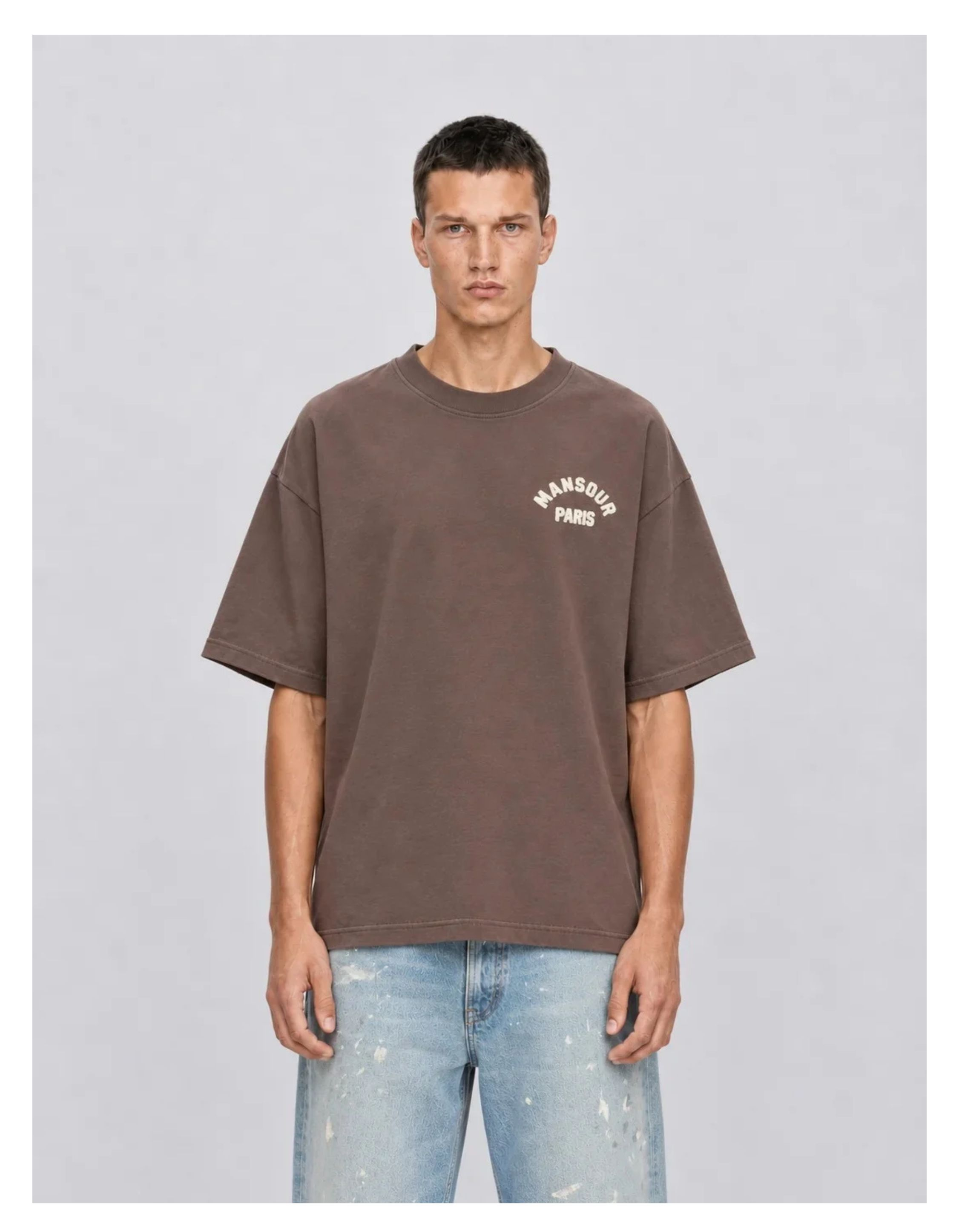 Mansour Paris College T-shirts Donkerbruin Paris College