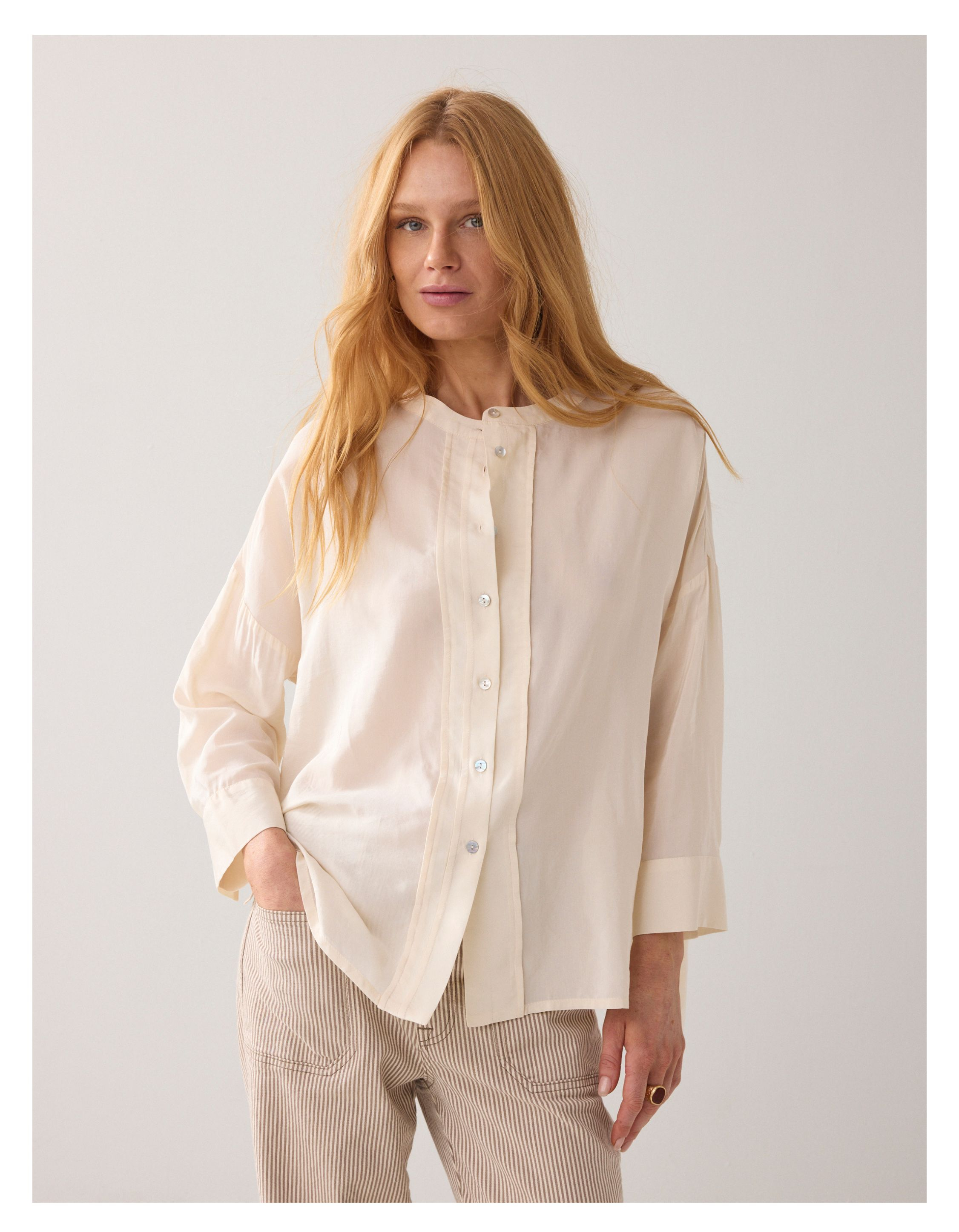 Summum Blouse Viscose Cotton  Ecru 2s3403-12370