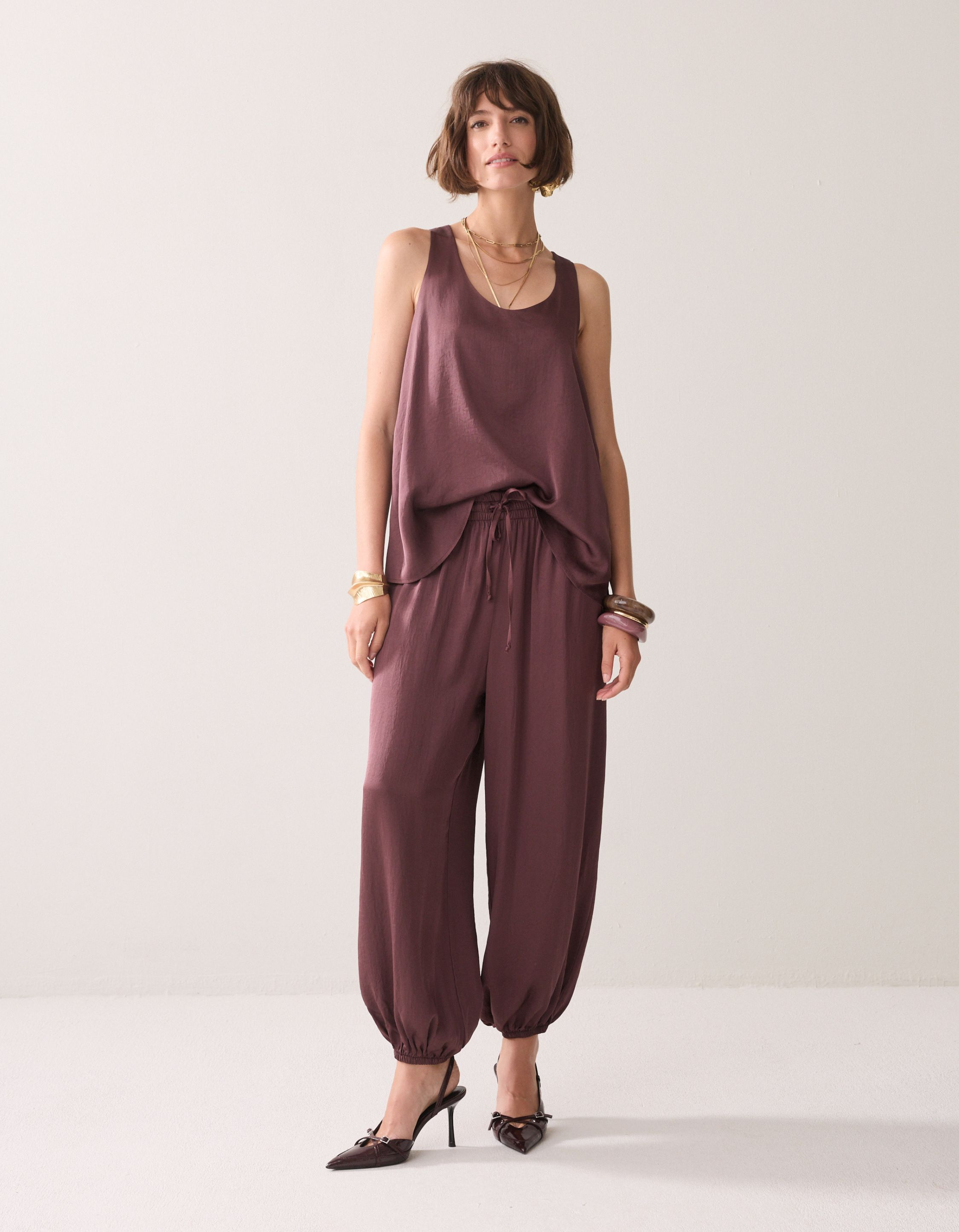 Summum Trousers Silky Touch  Bordeaux 4s2997-11817