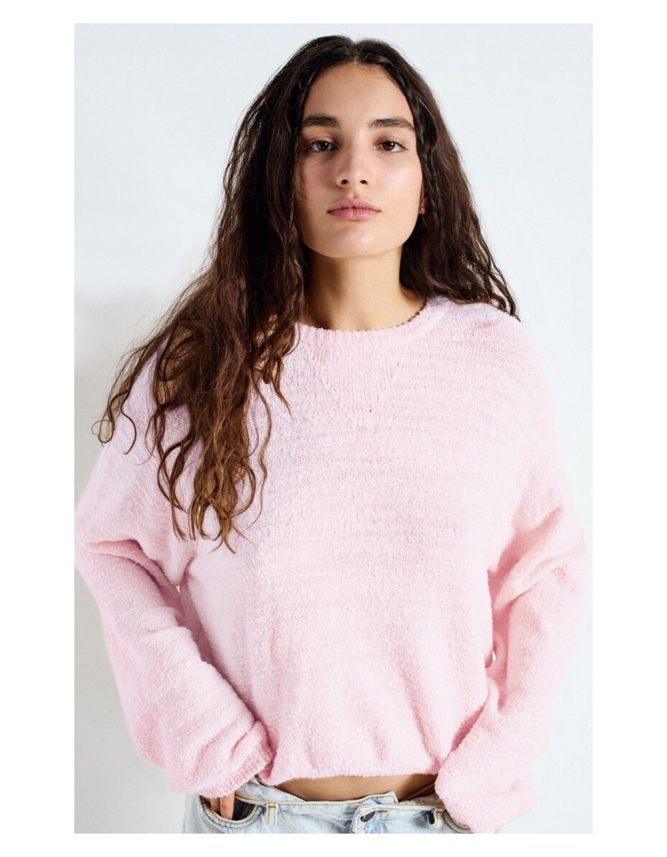 American Vintage Ligeway Sweaters Lichtroze Lig18ae25