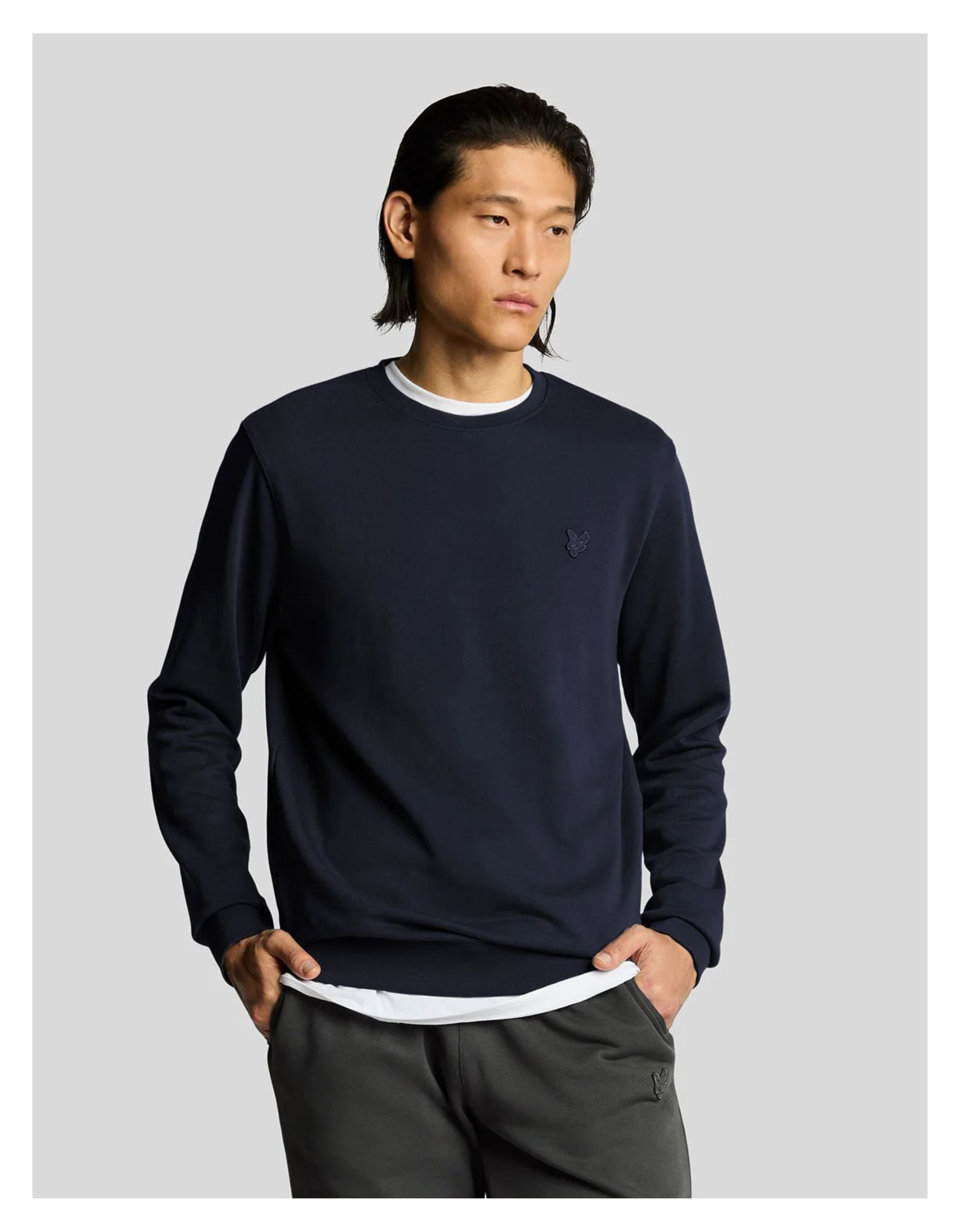 Lyle&scott Superfine Crew Neck Sweaters Donkerblauw Ml2255ton