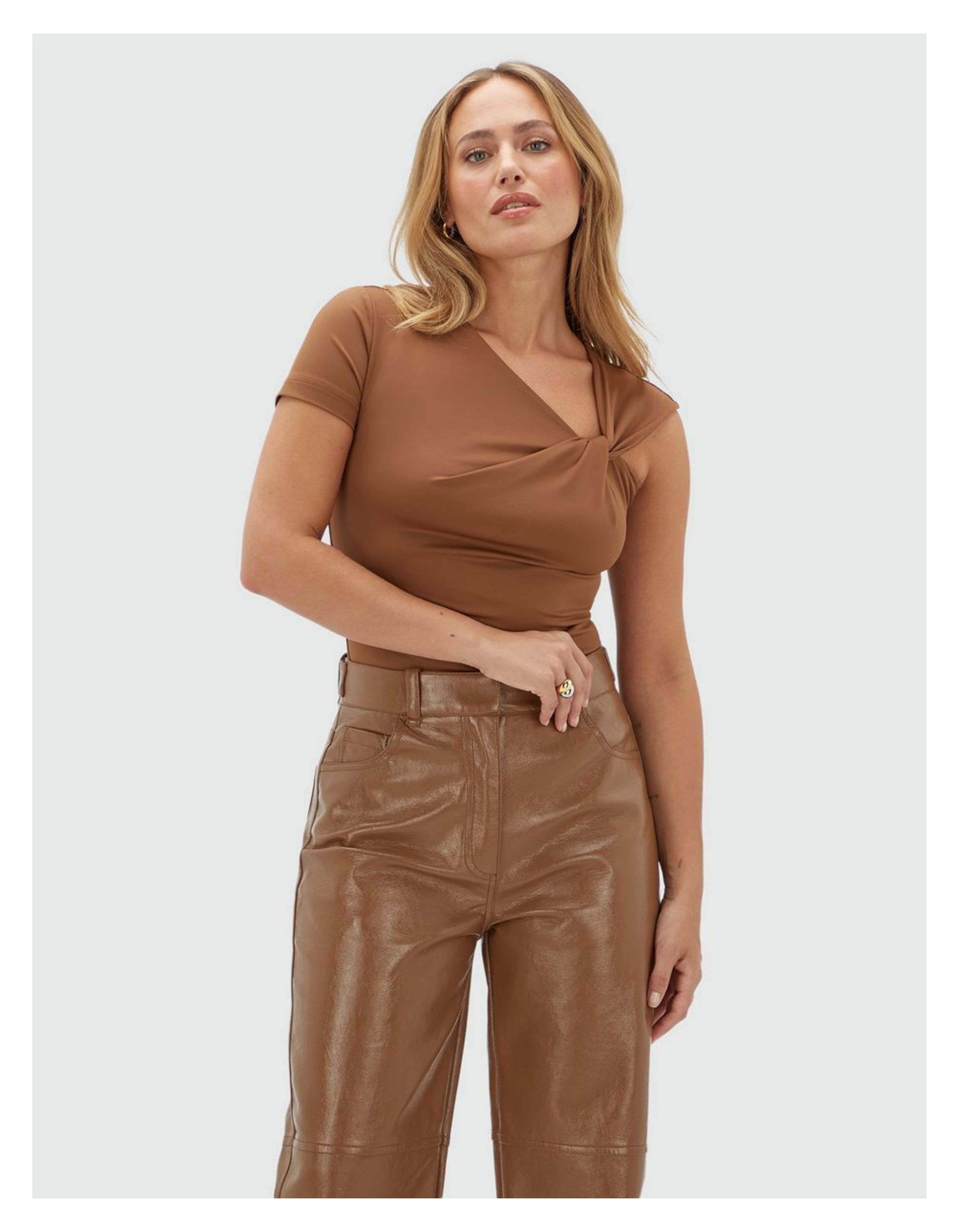 Josh V Levi T-shirts Cognac Jv-2608-1101